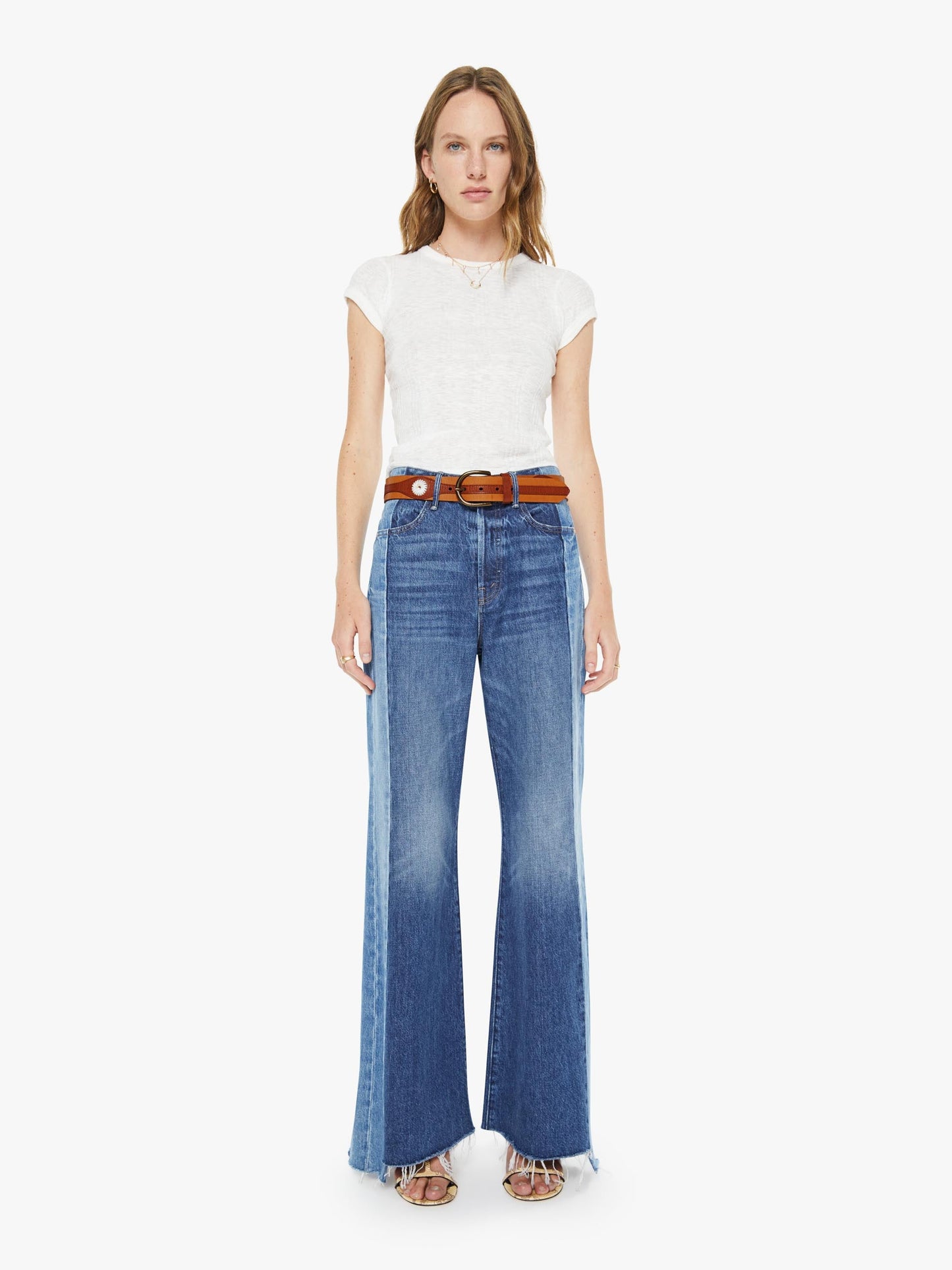 Mother Denim Women The 2 Tone Leather Belt