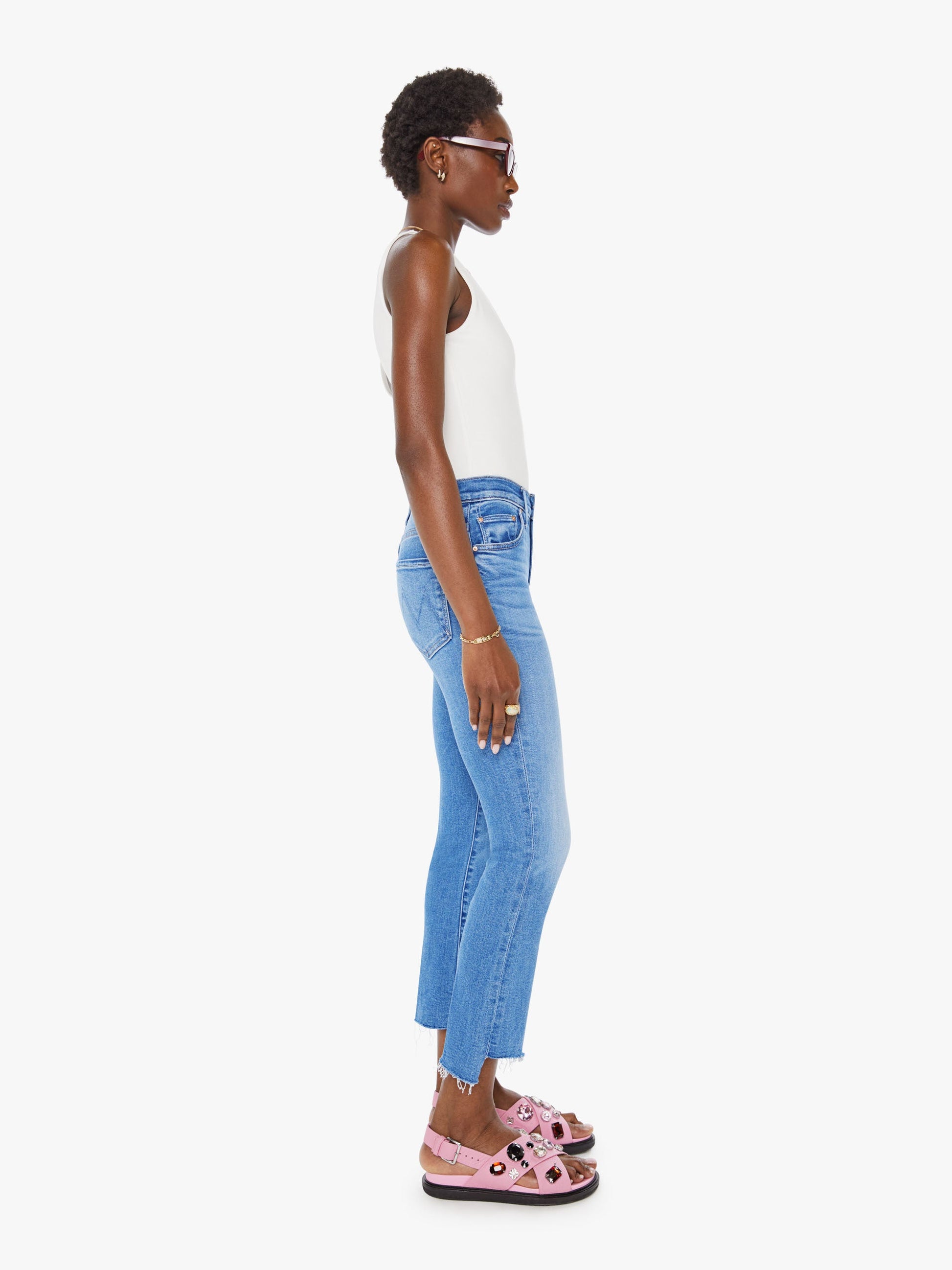 Mother Denim Women The Insider Crop Step Fray