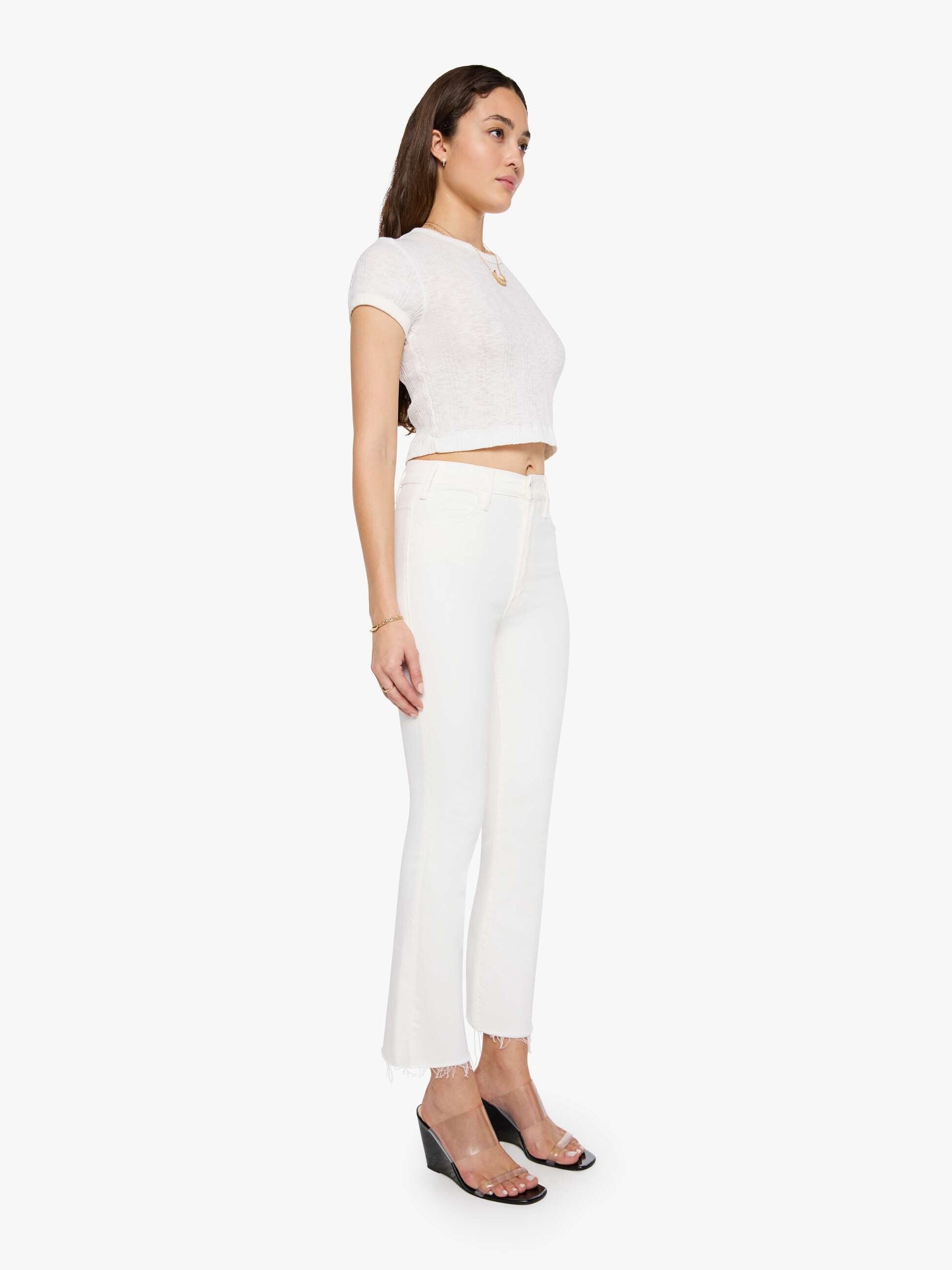 Mother Denim Women The Hustler Ankle Fray