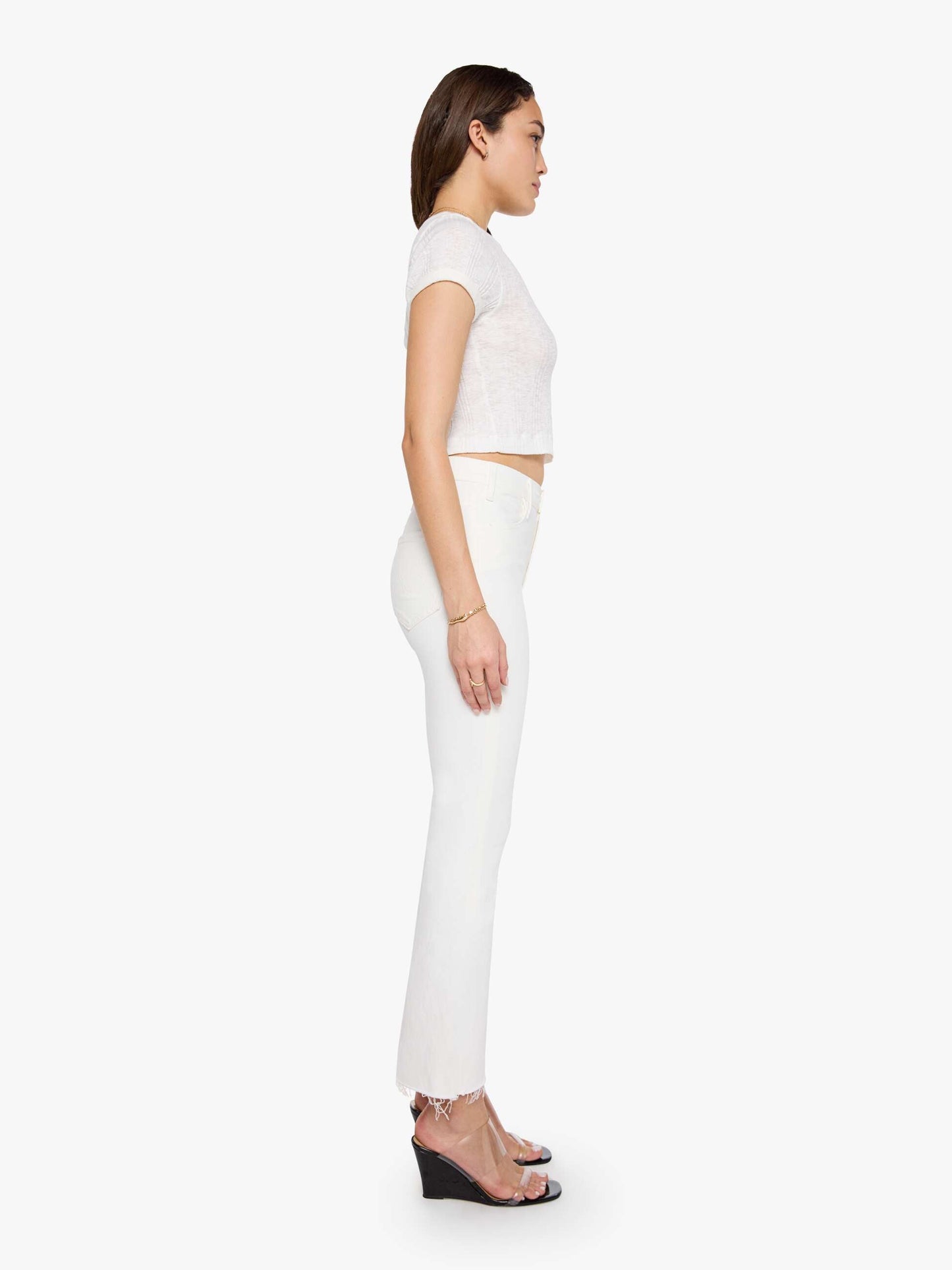 Mother Denim Women The Hustler Ankle Fray
