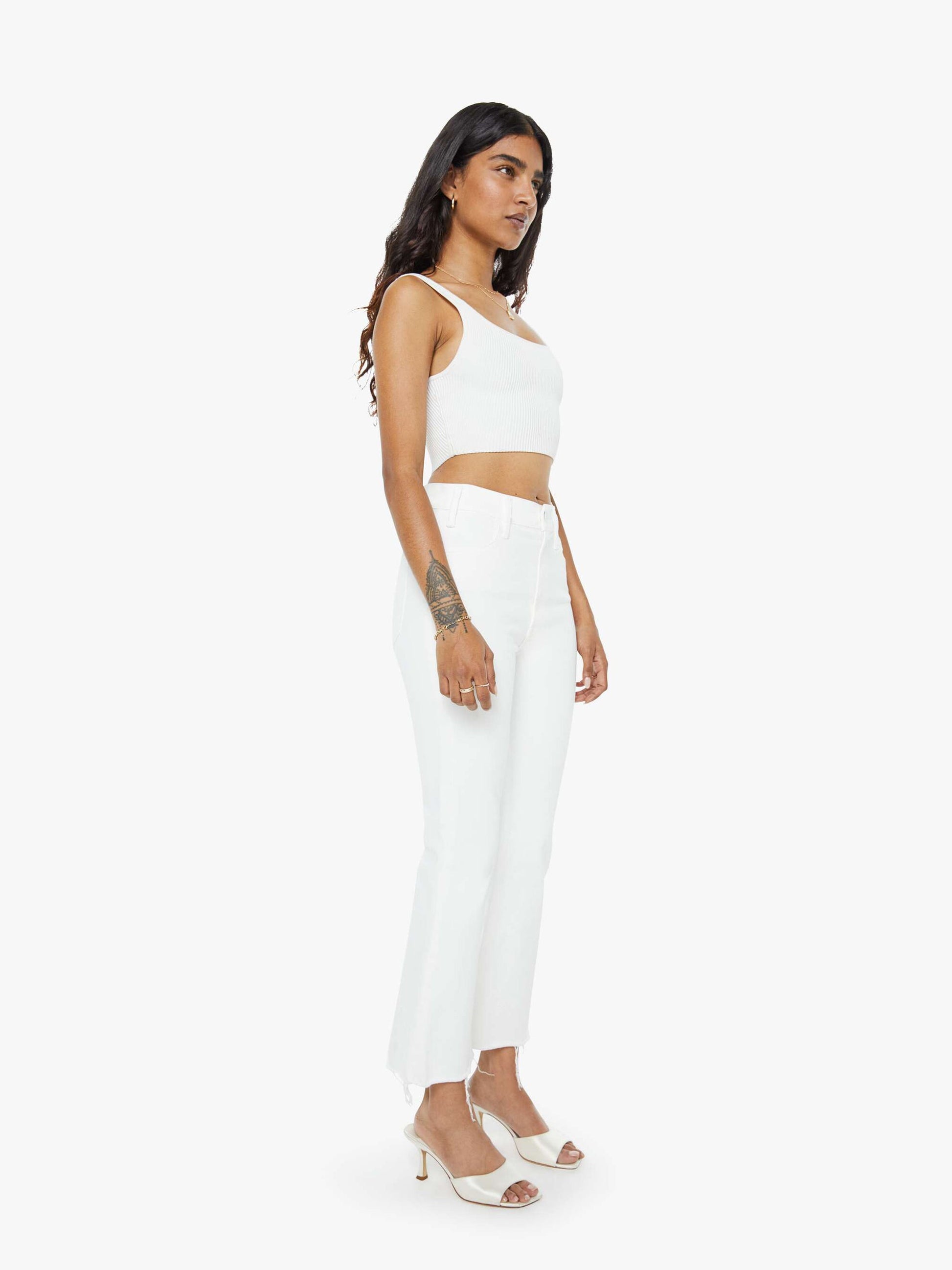Mother Denim Women PETITES The Lil Hustler Ankle Fray