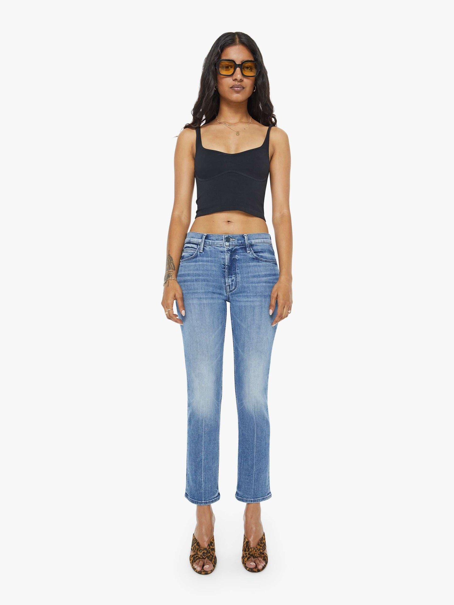 Mother Denim Women PETITES The Lil Mid Rise Dazzler Ankle