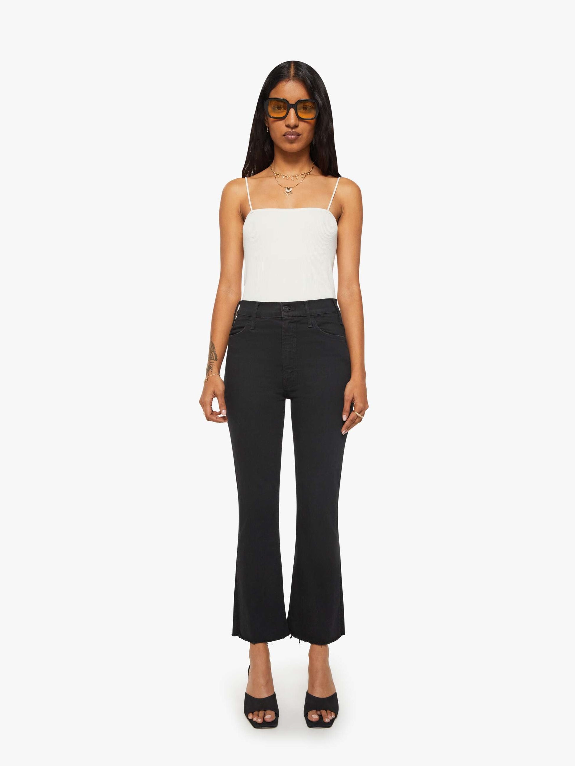 Mother Denim Women PETITES The Lil Hustler Ankle Fray
