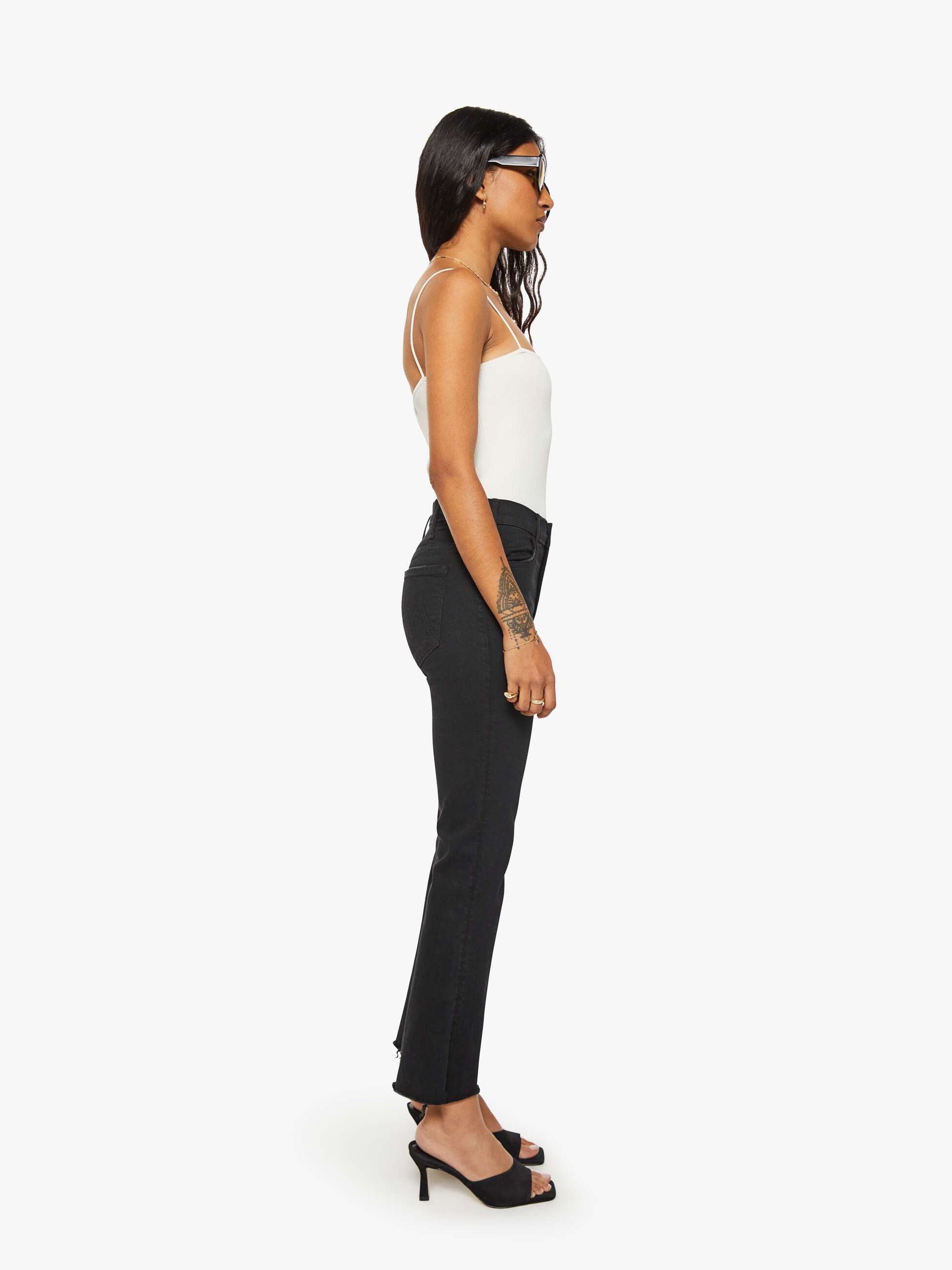 Mother Denim Women PETITES The Lil Hustler Ankle Fray