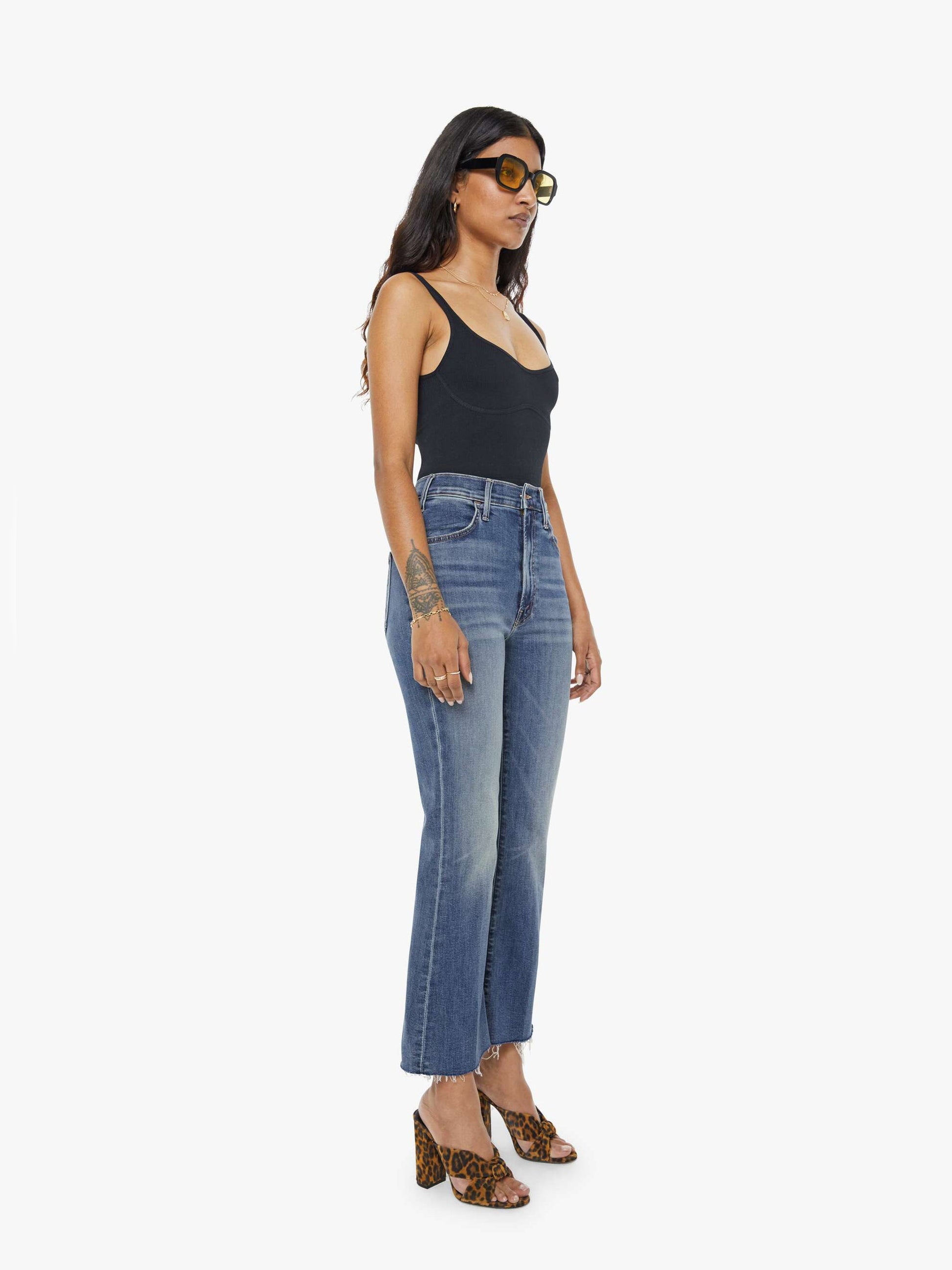 Mother Denim Women PETITES The Lil Hustler Ankle Fray