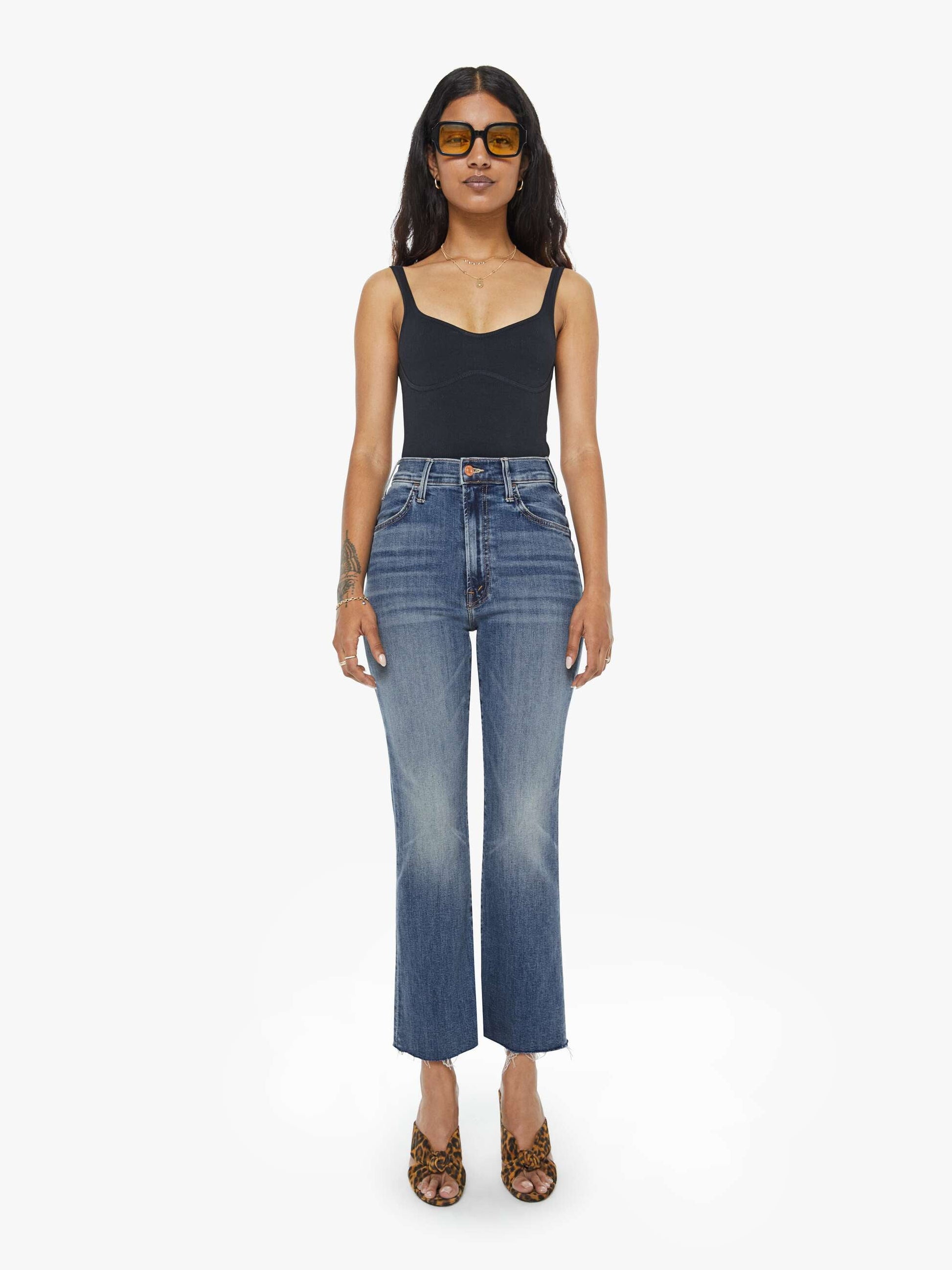 Mother Denim Women PETITES The Lil Hustler Ankle Fray