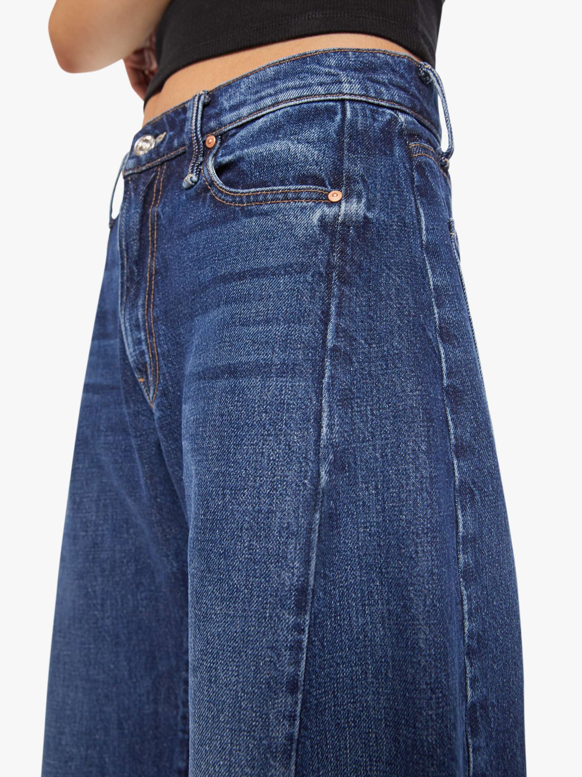Mother Denim Women PETITES The Lil Mid Rise Full Pipe Flood Fray