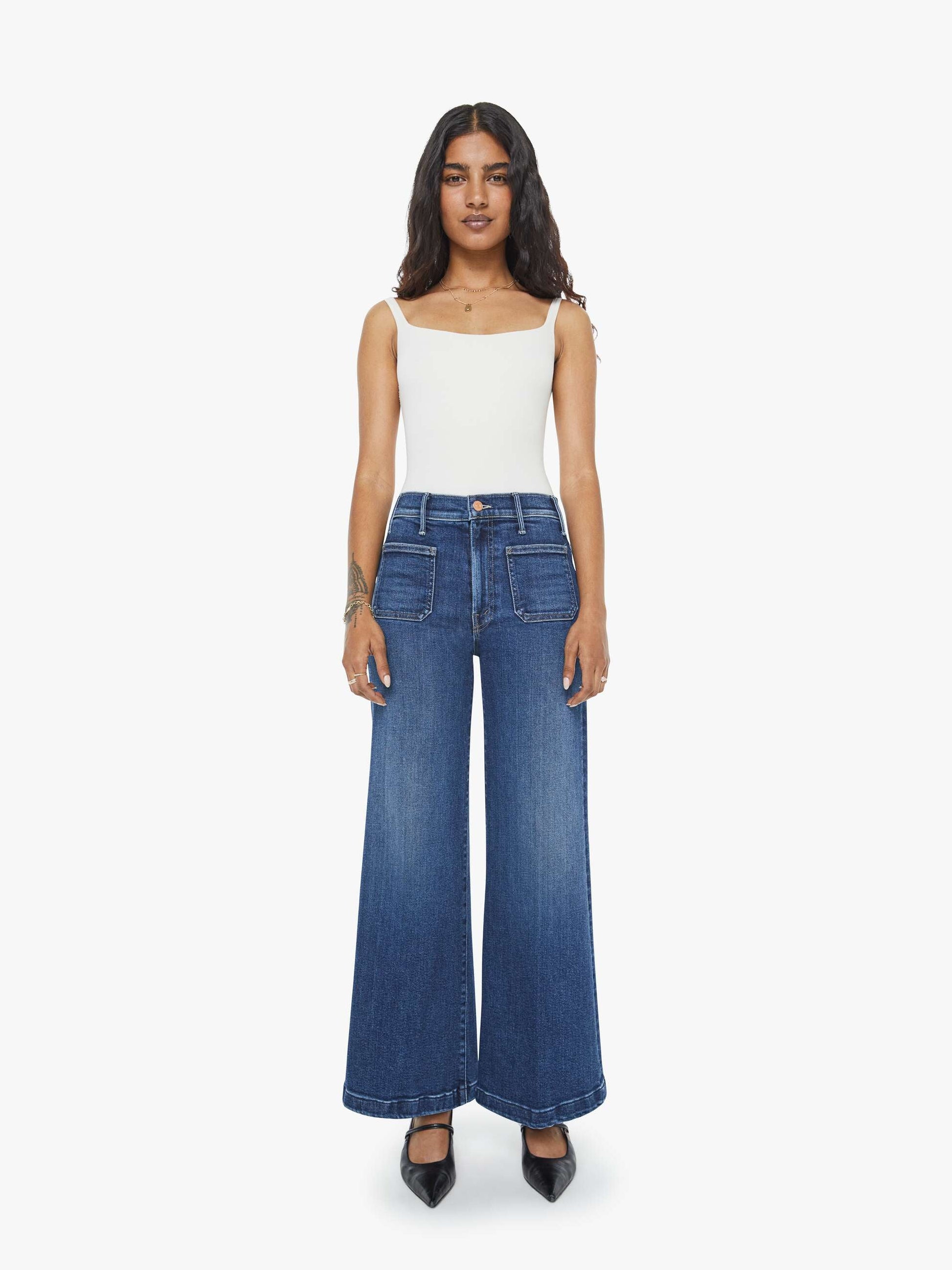 Mother Denim Women PETITES The Lil Hustler Roller Patch Pocket Skimp