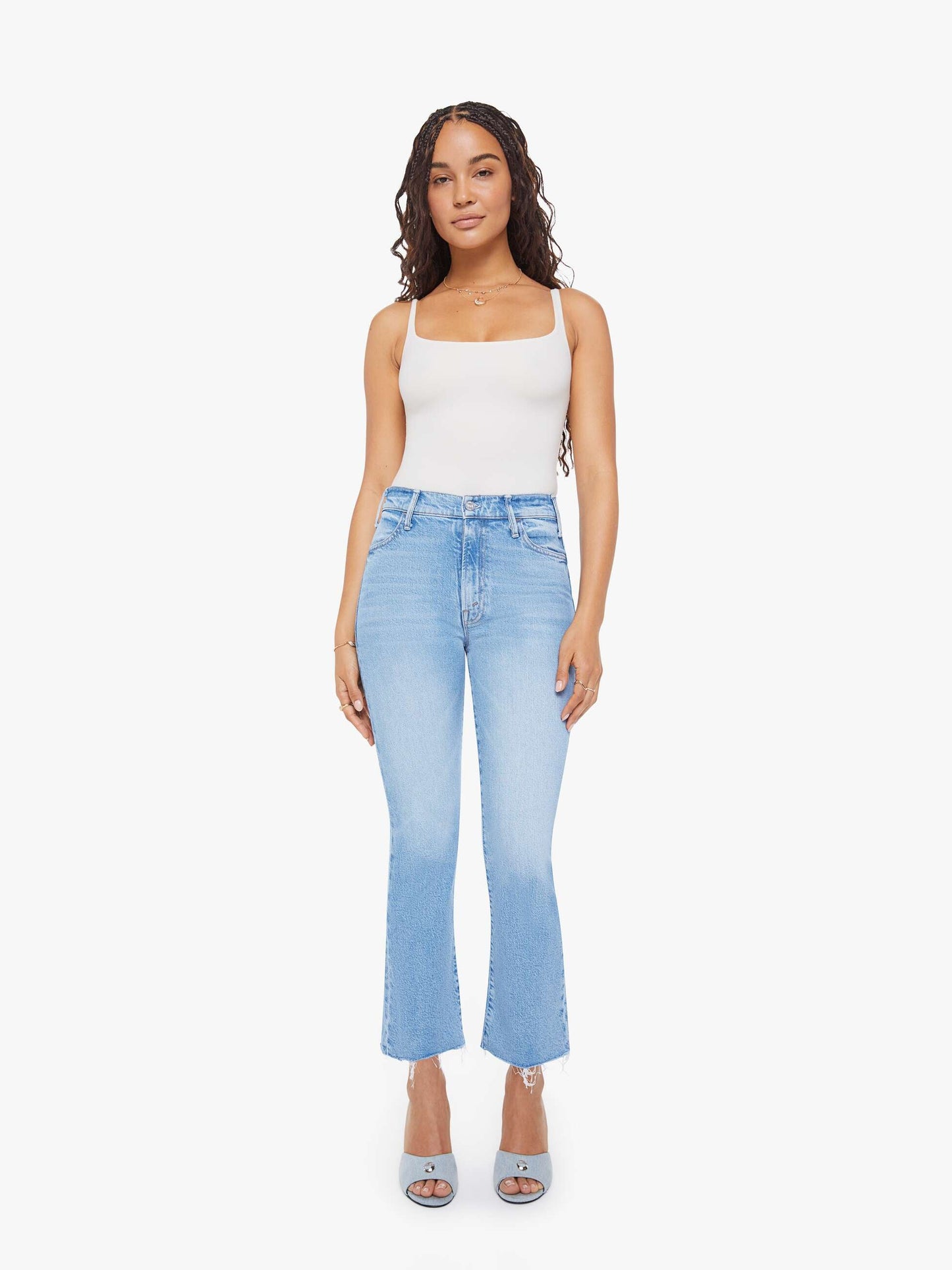 Mother Denim Women PETITES The Lil Hustler Ankle Fray