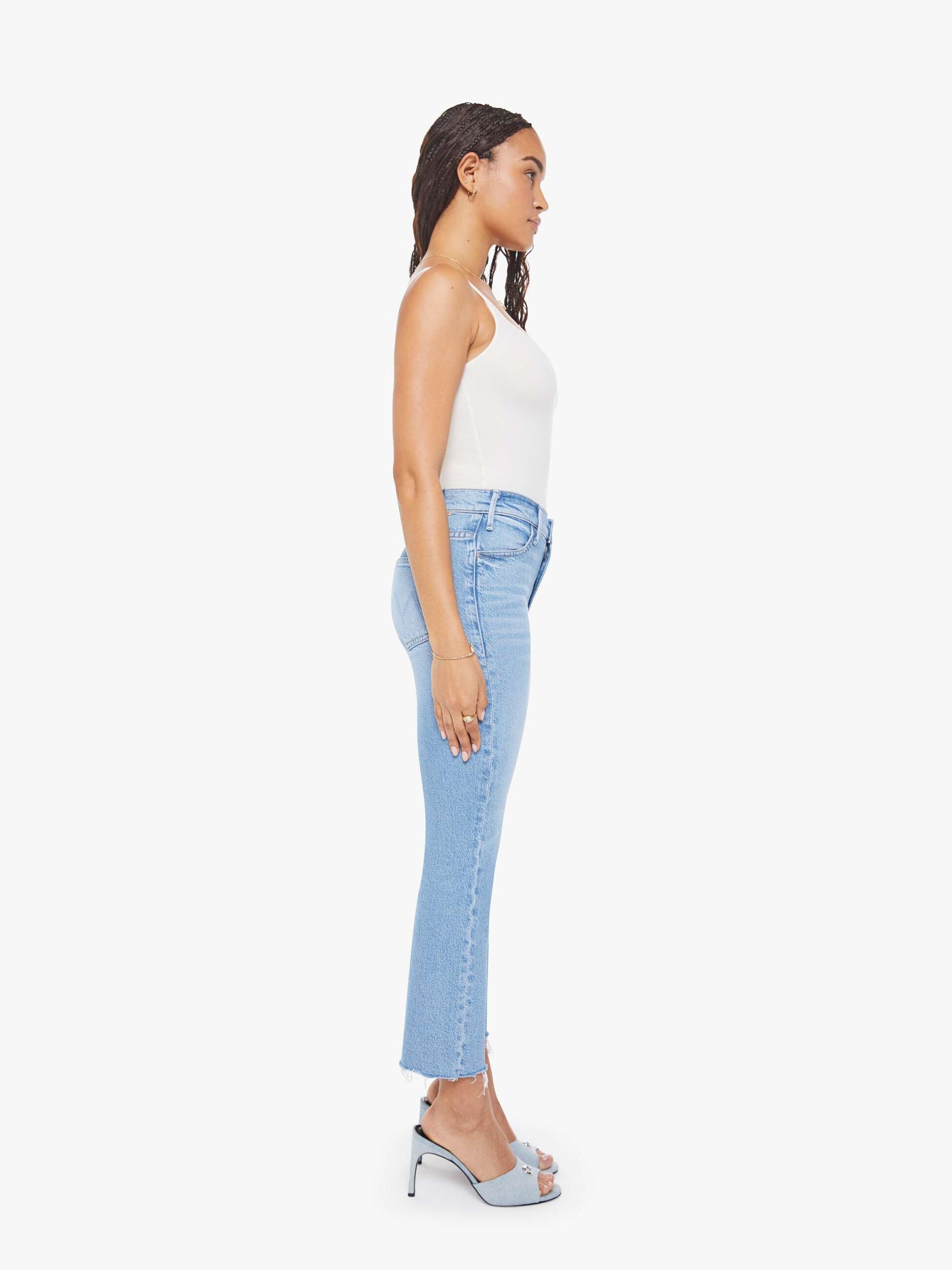 Mother Denim Women PETITES The Lil Hustler Ankle Fray