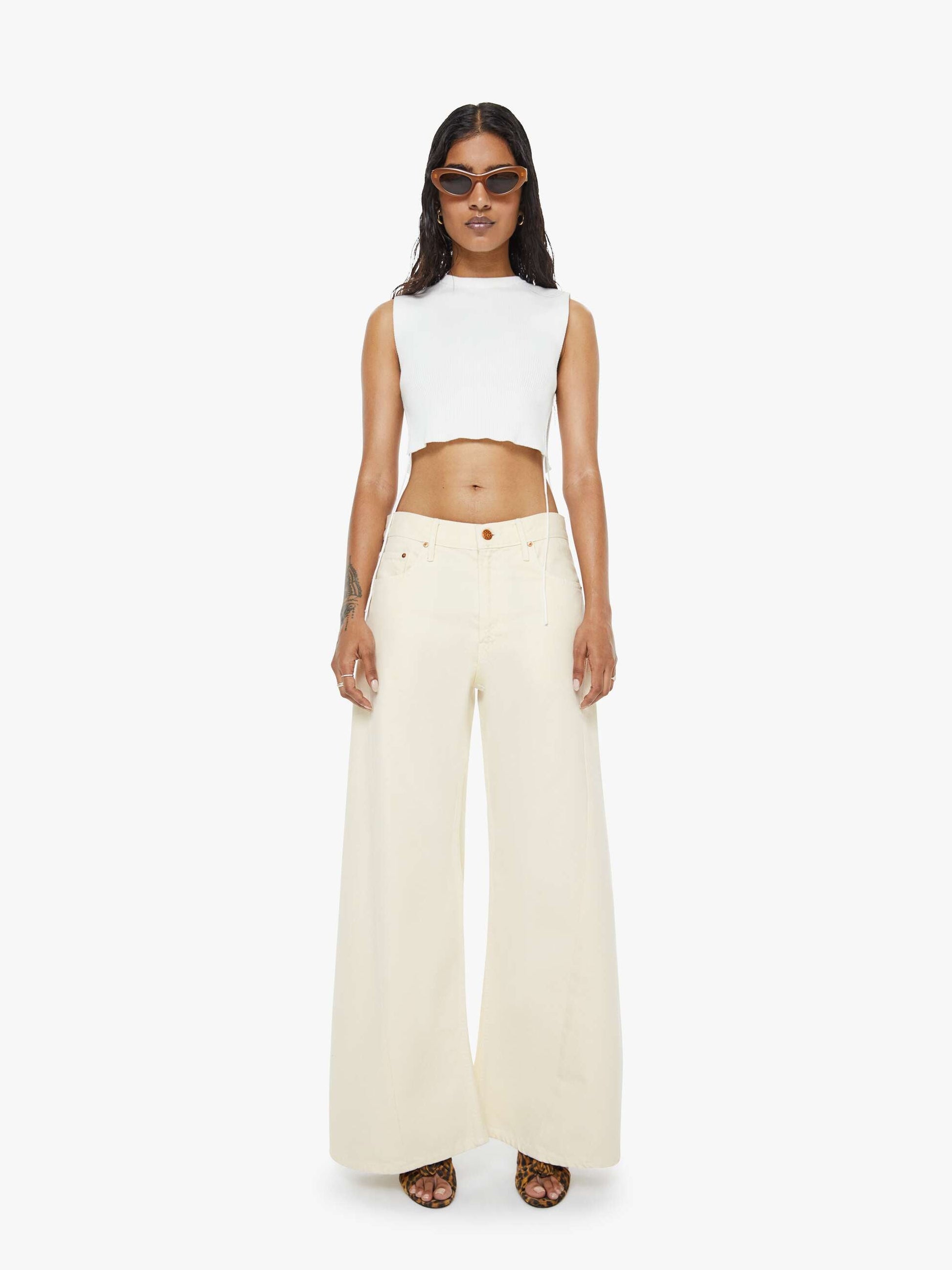 Mother Denim Women PETITES The Lil Lemon Twist Sneak