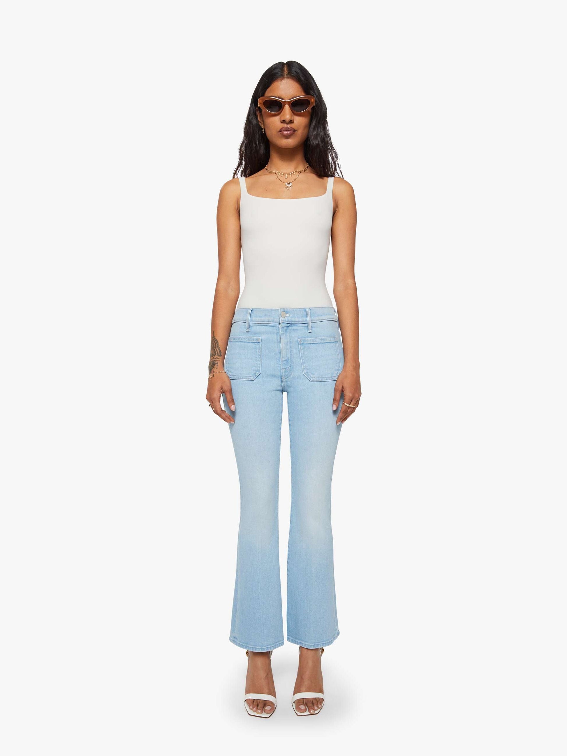 Mother Denim Women PETITES The Lil Patch Pocket Weekender