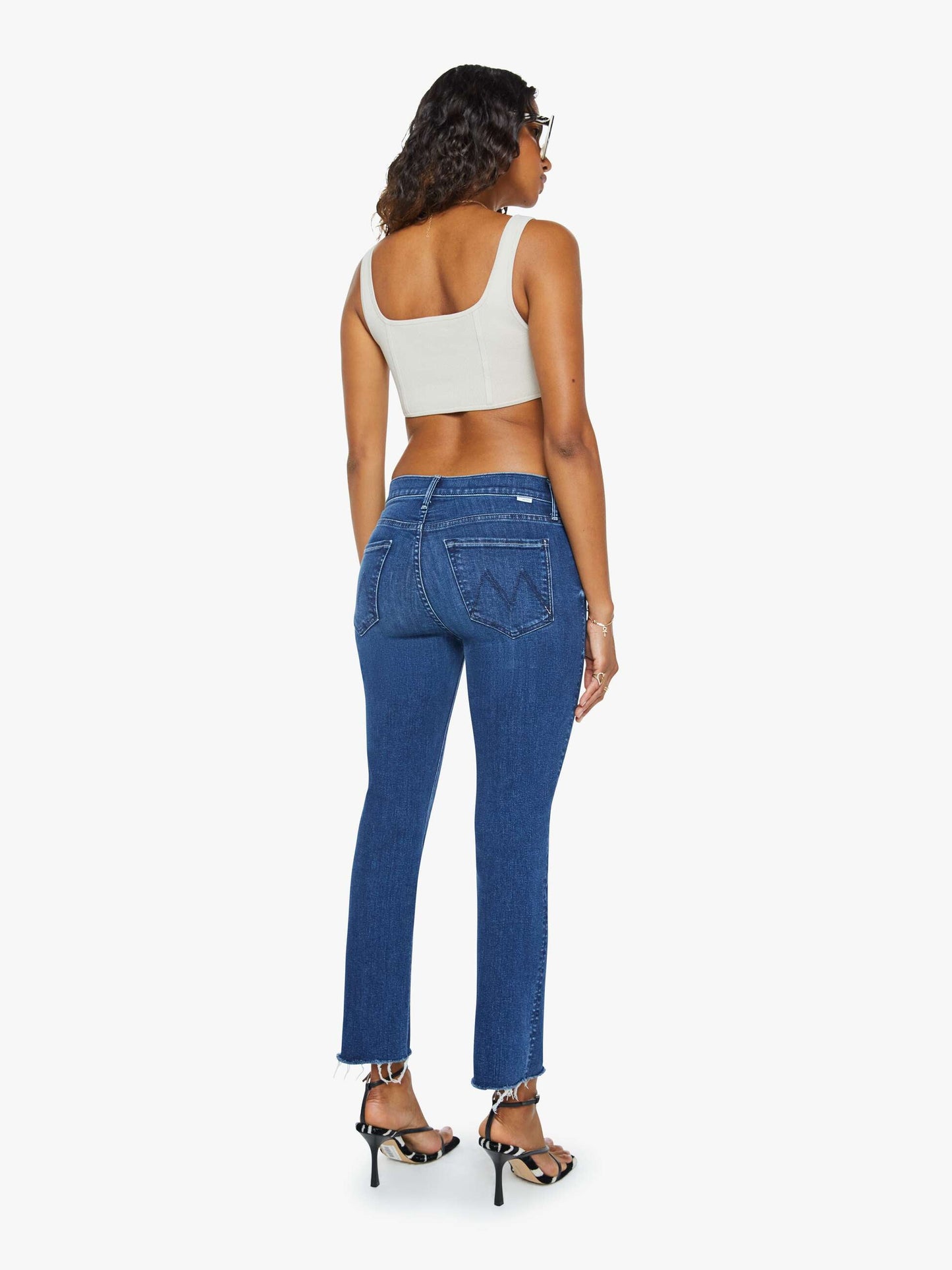 Mother Denim Women The Mid Rise Dazzler Ankle Fray