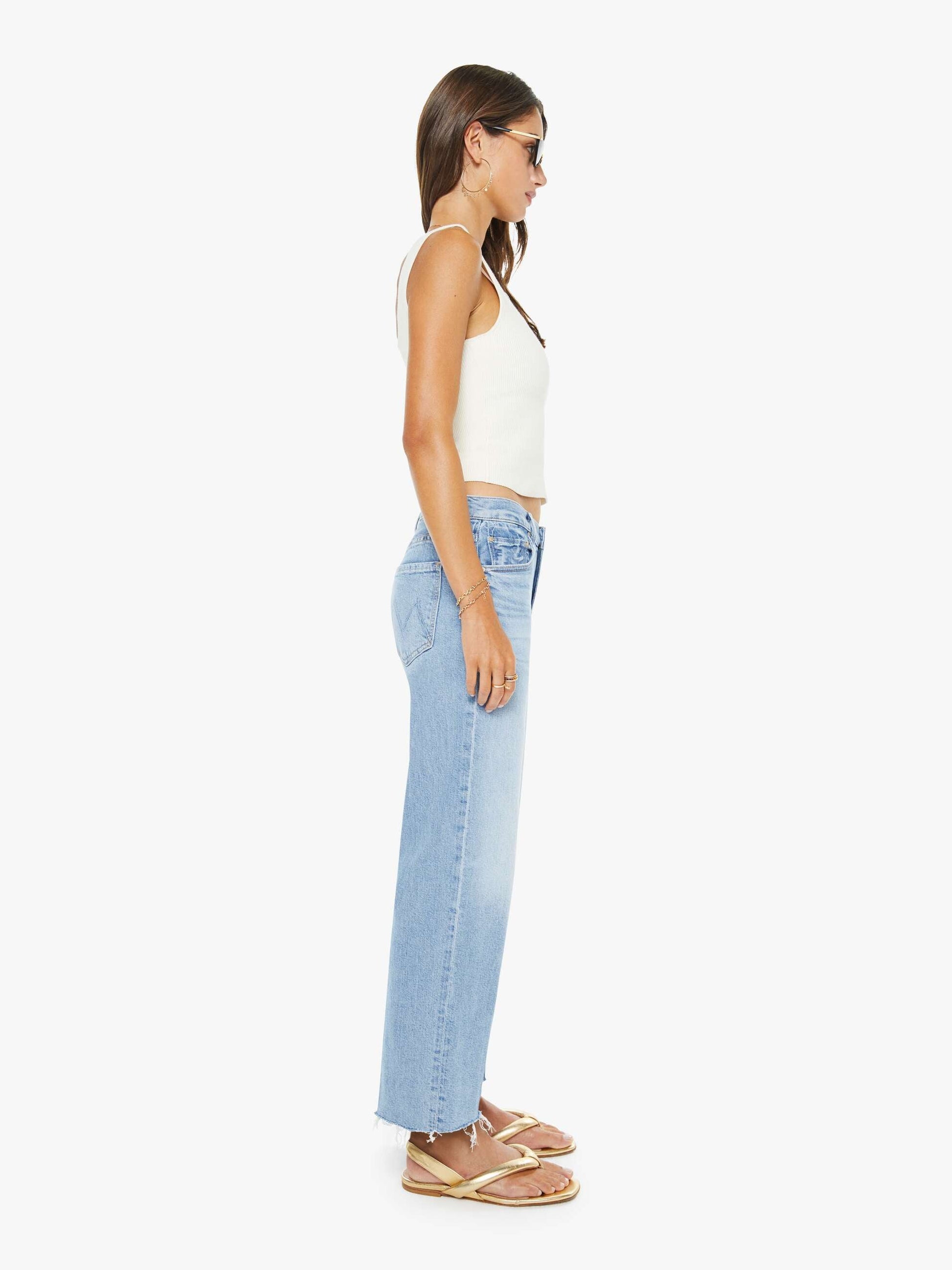 Mother Denim Women The Mid Rise Rambler Zip Ankle Fray
