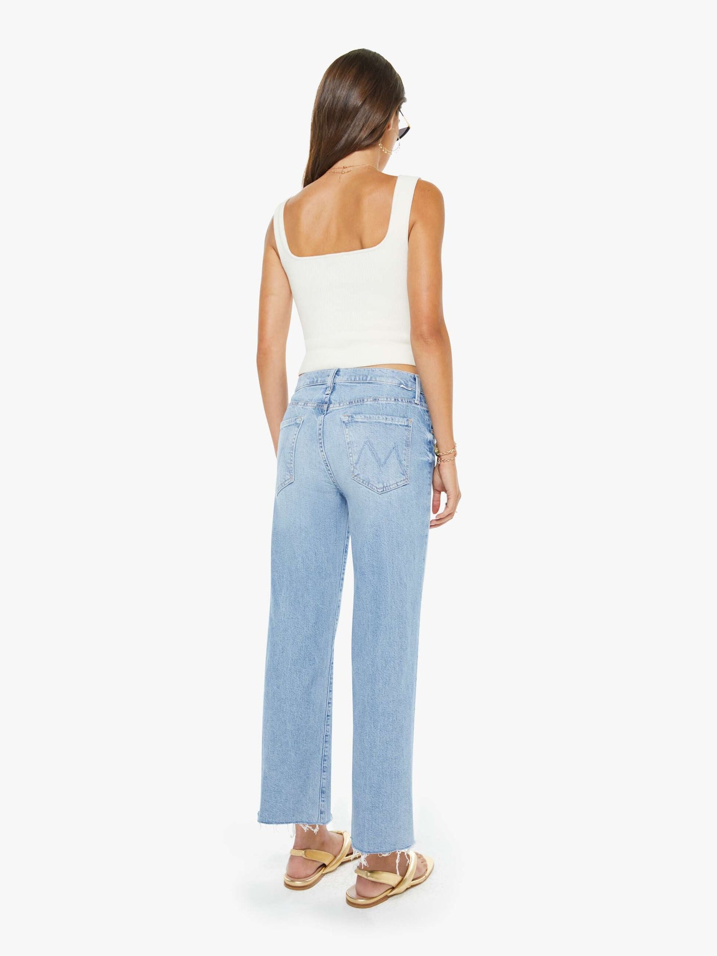 Mother Denim Women The Mid Rise Rambler Zip Ankle Fray
