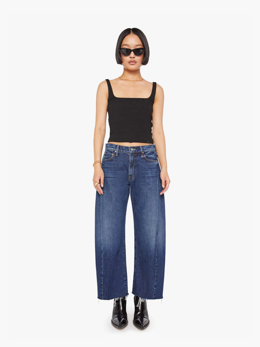 Mother Denim Women PETITES The Lil Mid Rise Full Pipe Flood Fray