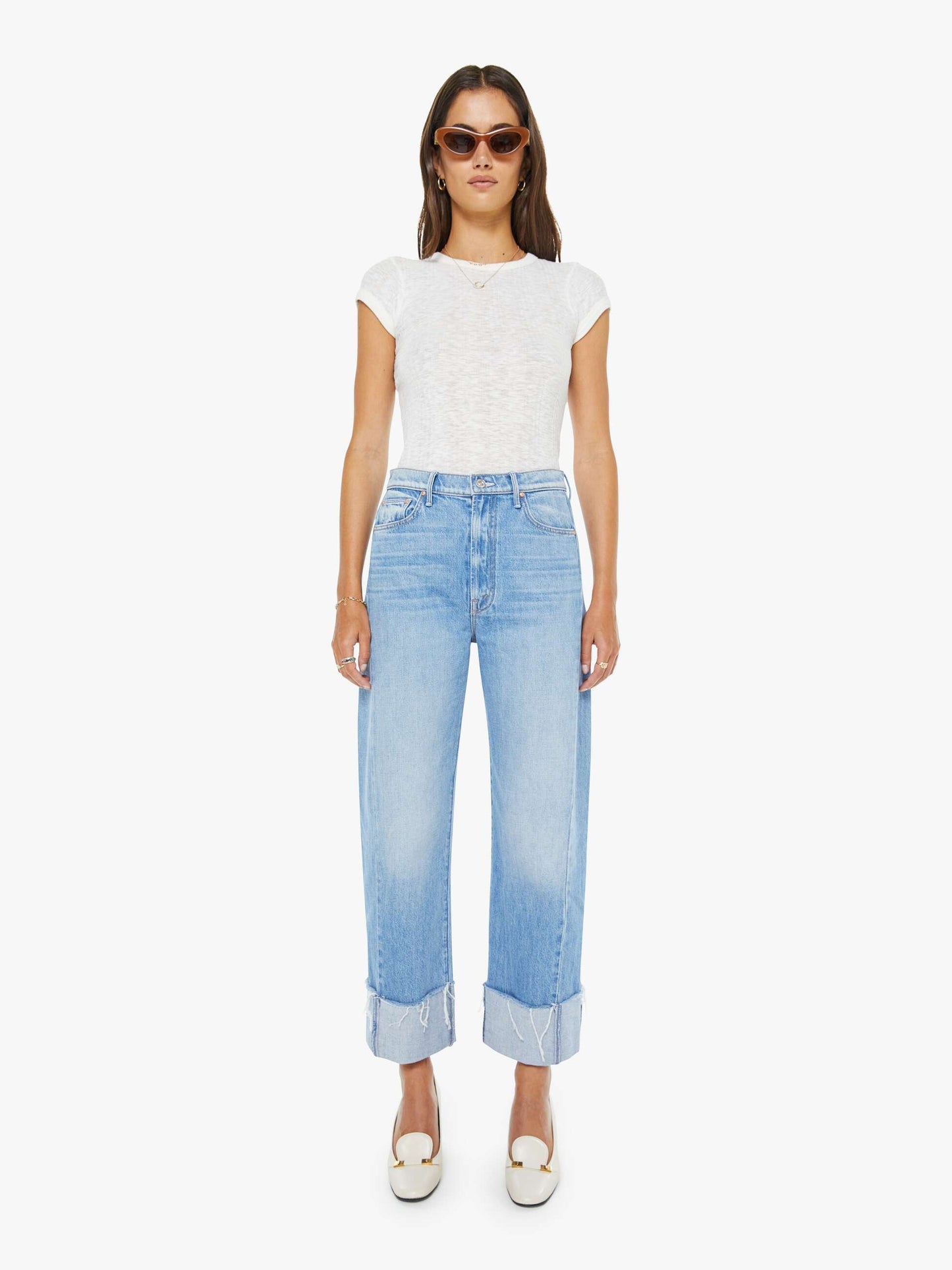 Mother Denim Women The Half-Pipe Ankle Cuff Fray