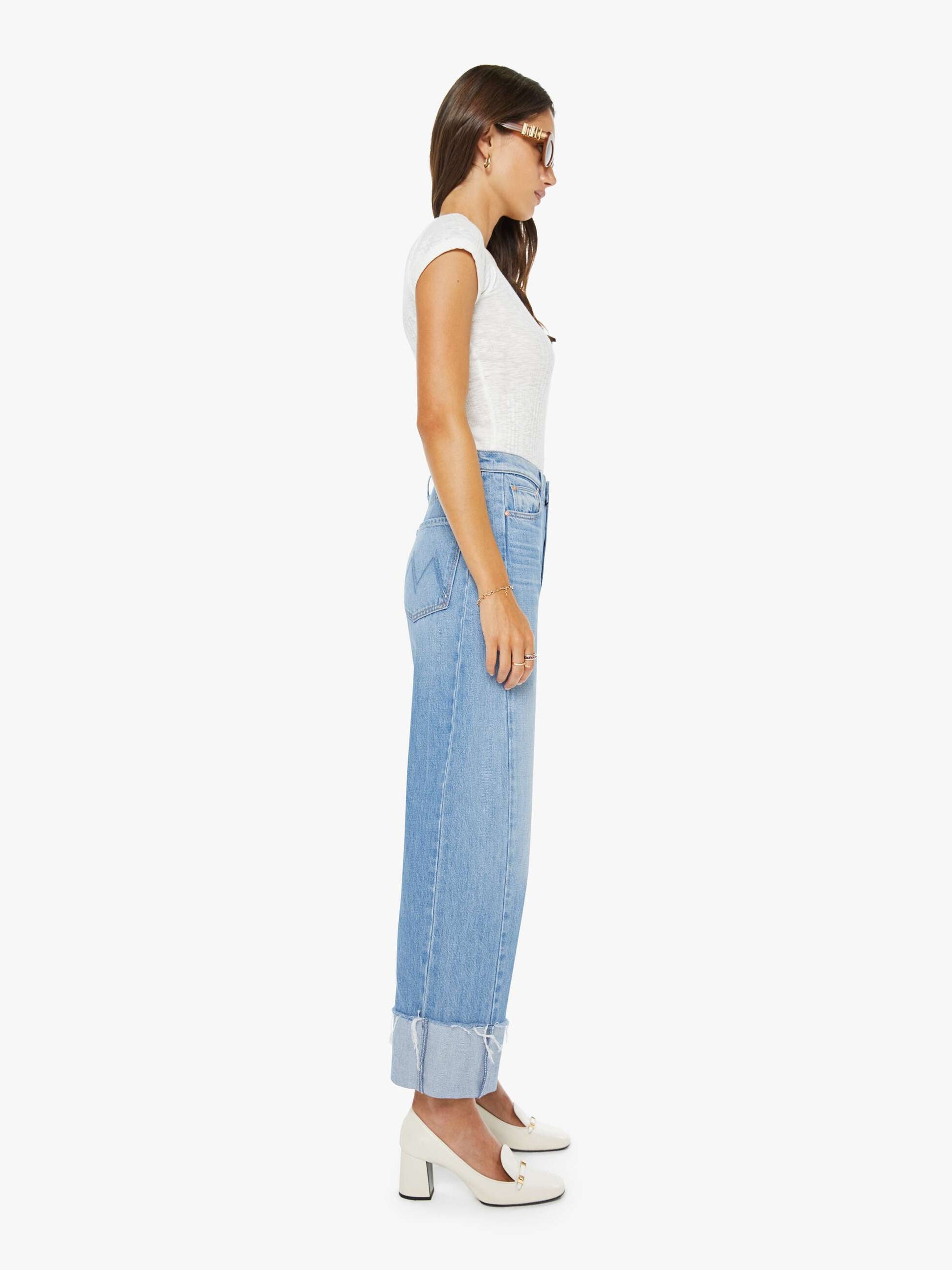 Mother Denim Women The Half-Pipe Ankle Cuff Fray