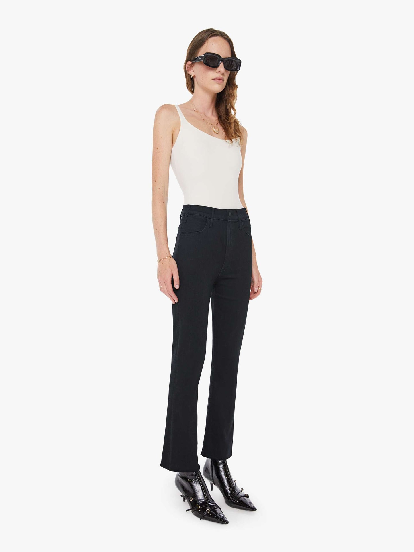 Mother Denim Women The Hustler Ankle Fray