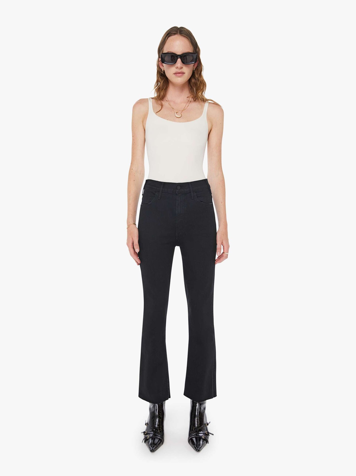 Mother Denim Women The Hustler Ankle Fray