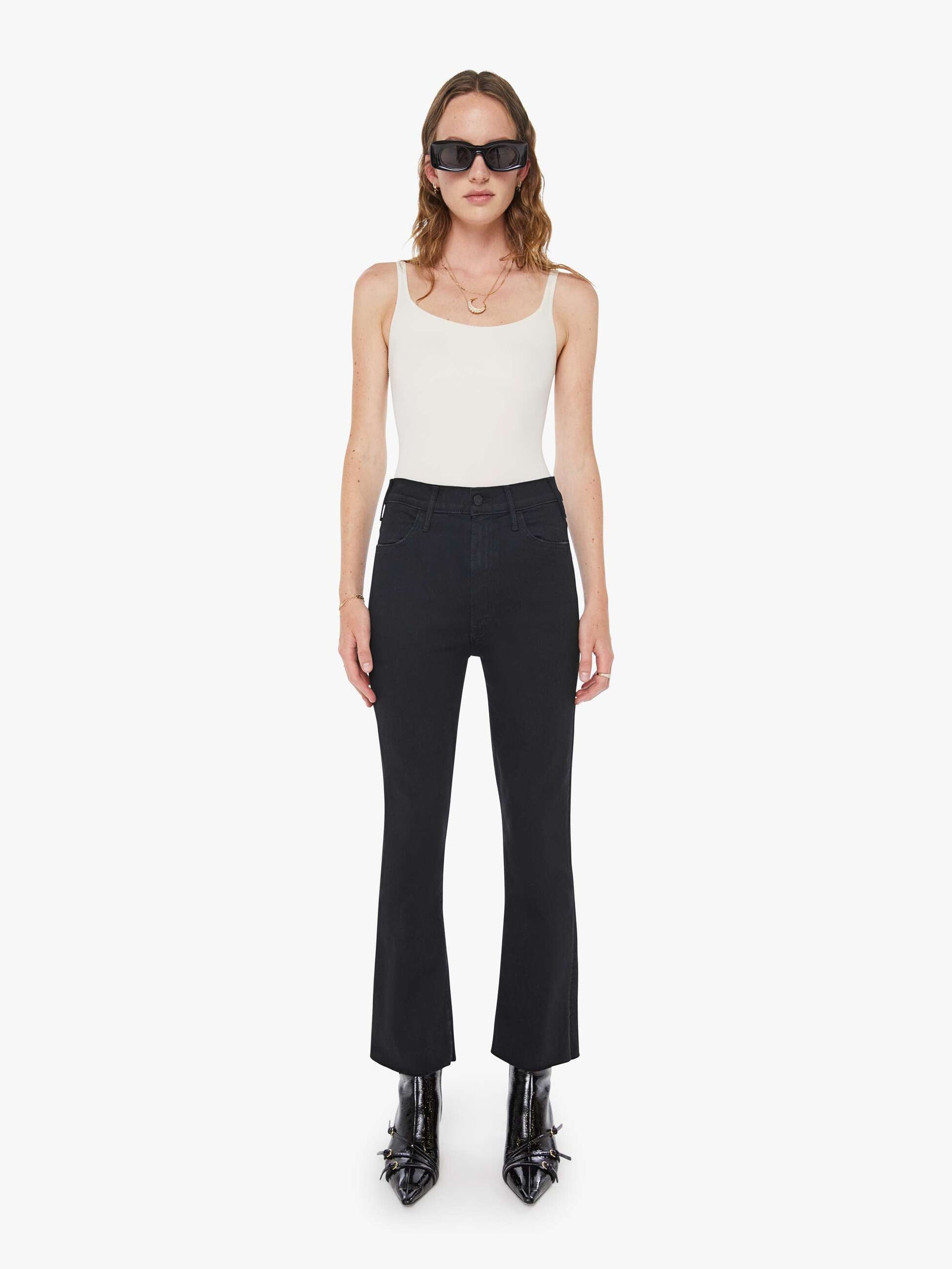 Mother Denim Women The Hustler Ankle Fray