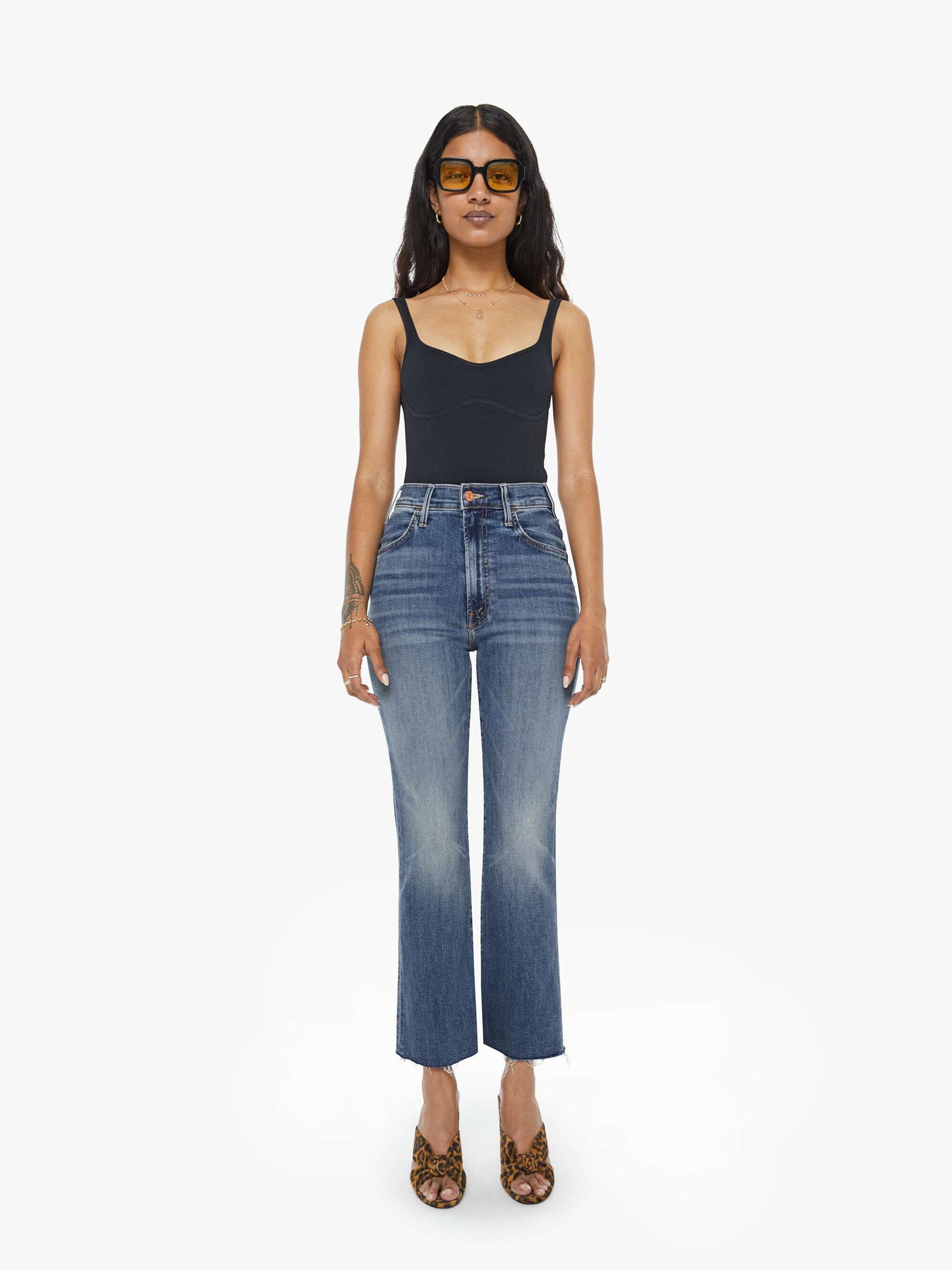 Mother Denim Women PETITES The Lil Hustler Ankle Fray