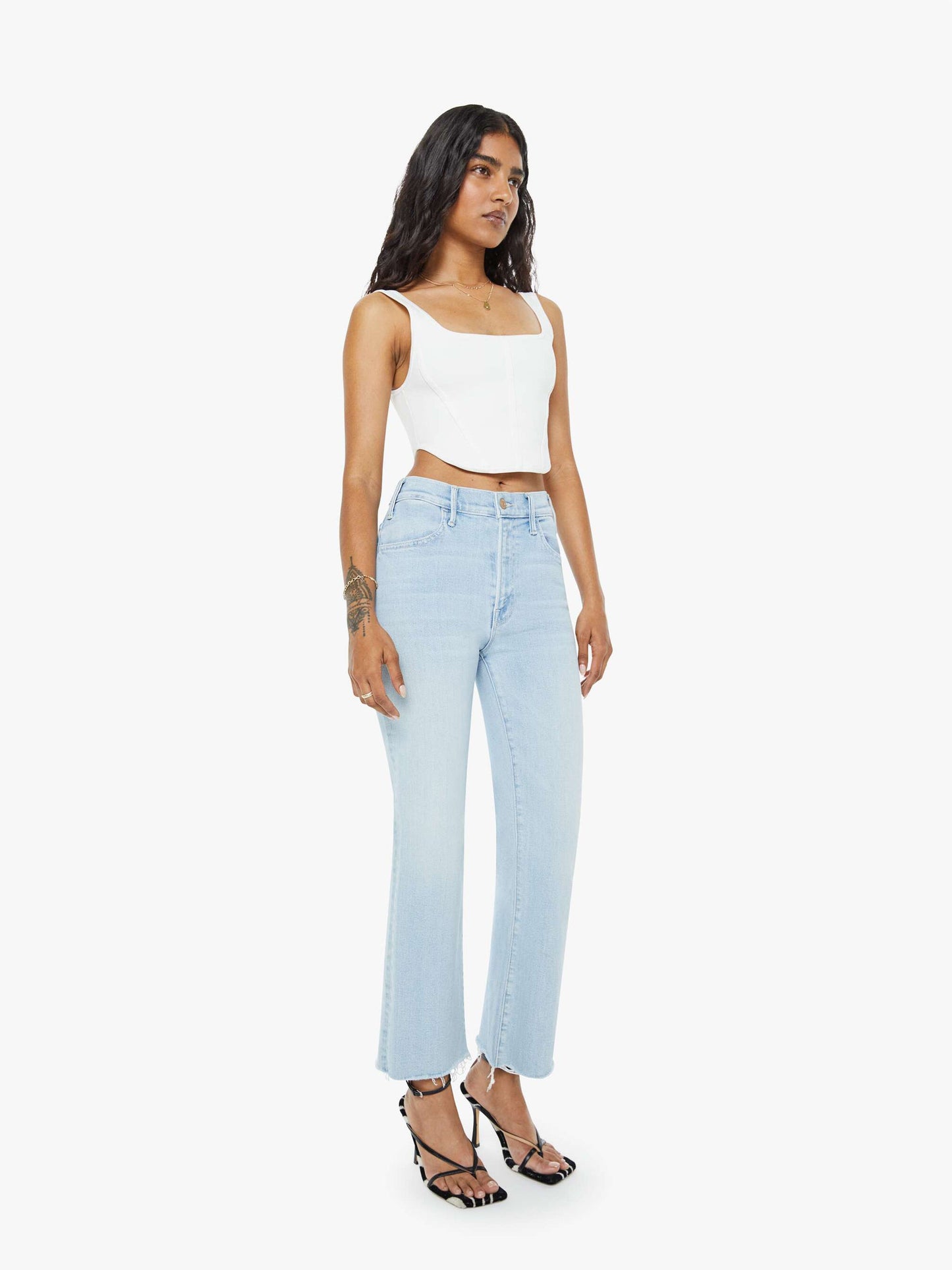 Mother Denim Women PETITES The Lil Hustler Ankle Fray