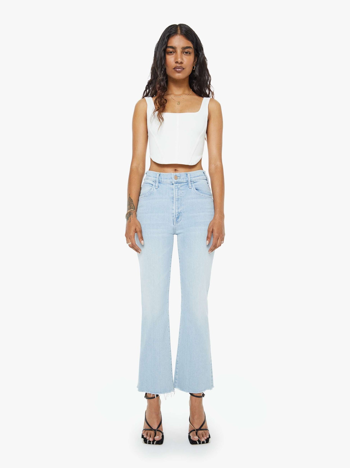Mother Denim Women PETITES The Lil Hustler Ankle Fray