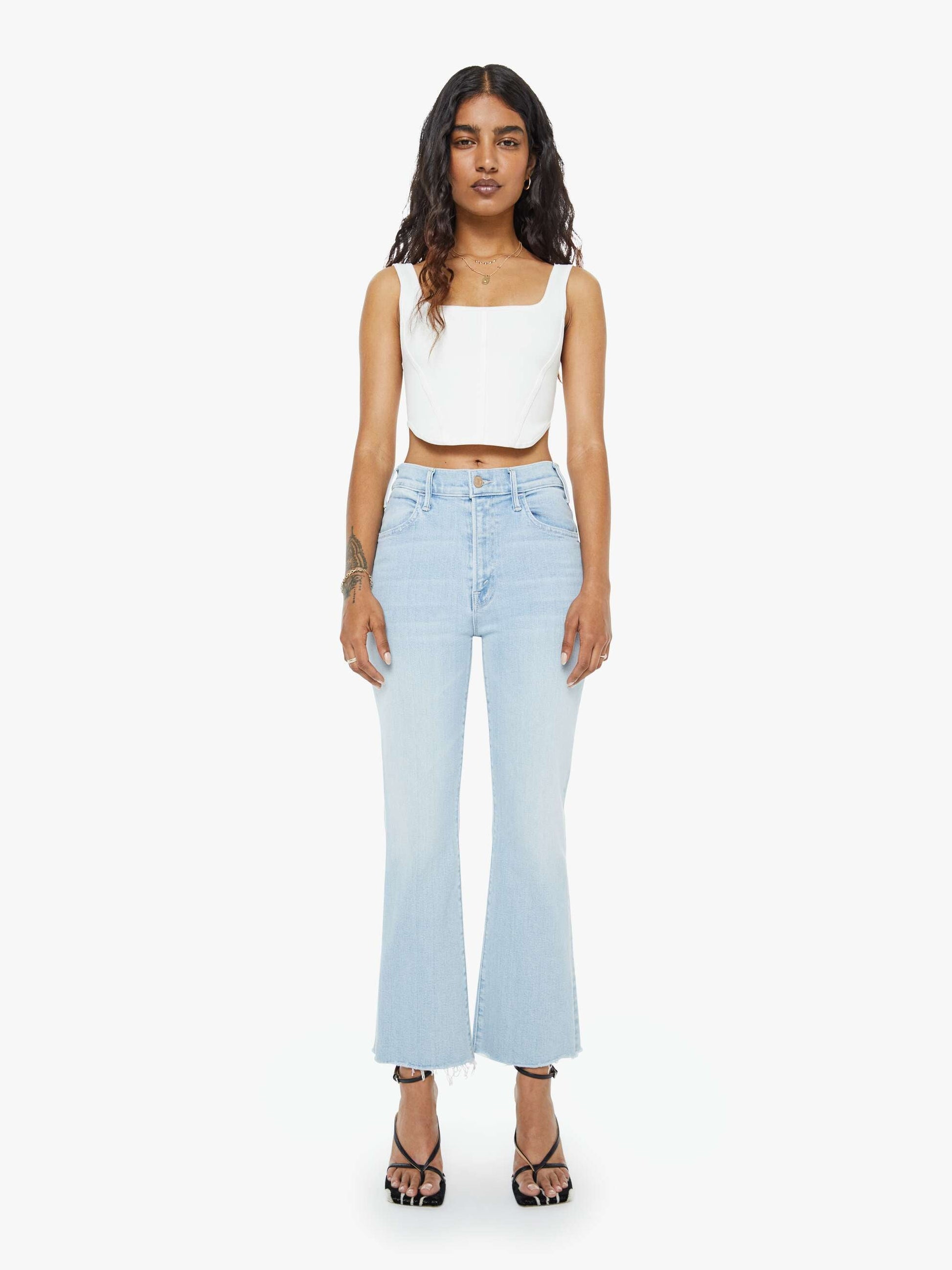 Mother Denim Women PETITES The Lil Hustler Ankle Fray