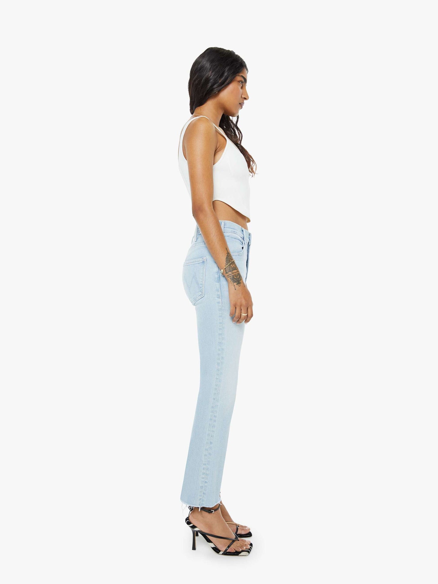 Mother Denim Women PETITES The Lil Hustler Ankle Fray