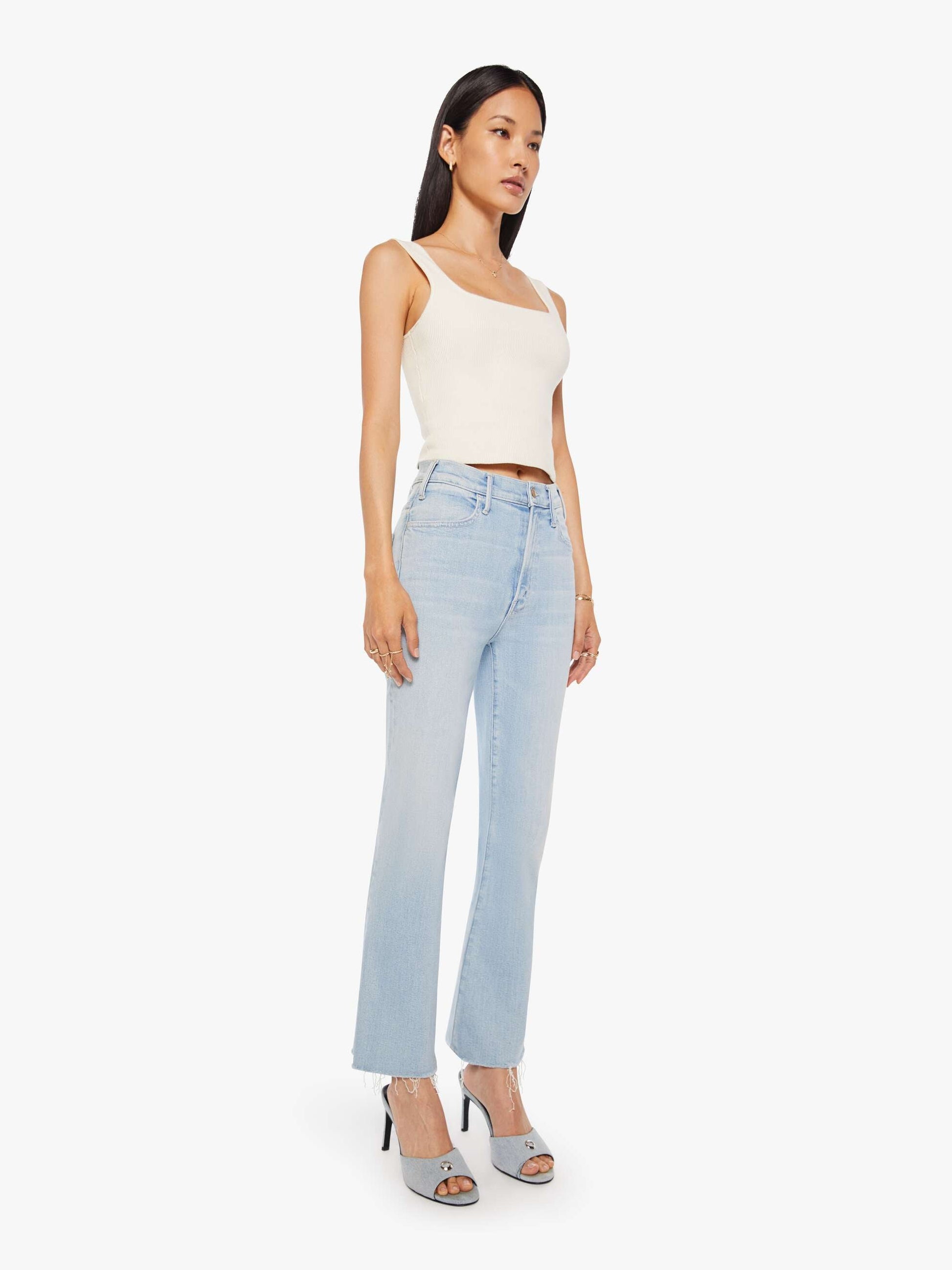 Mother Denim Women The Hustler Ankle Fray