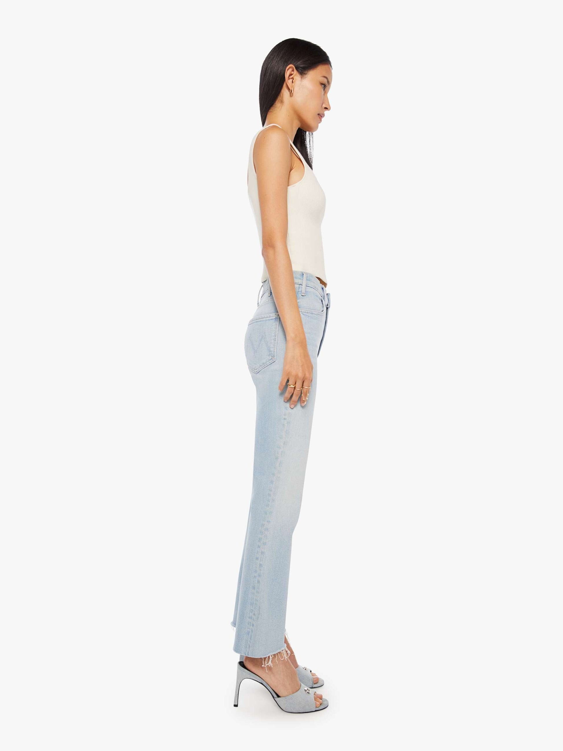 Mother Denim Women The Hustler Ankle Fray