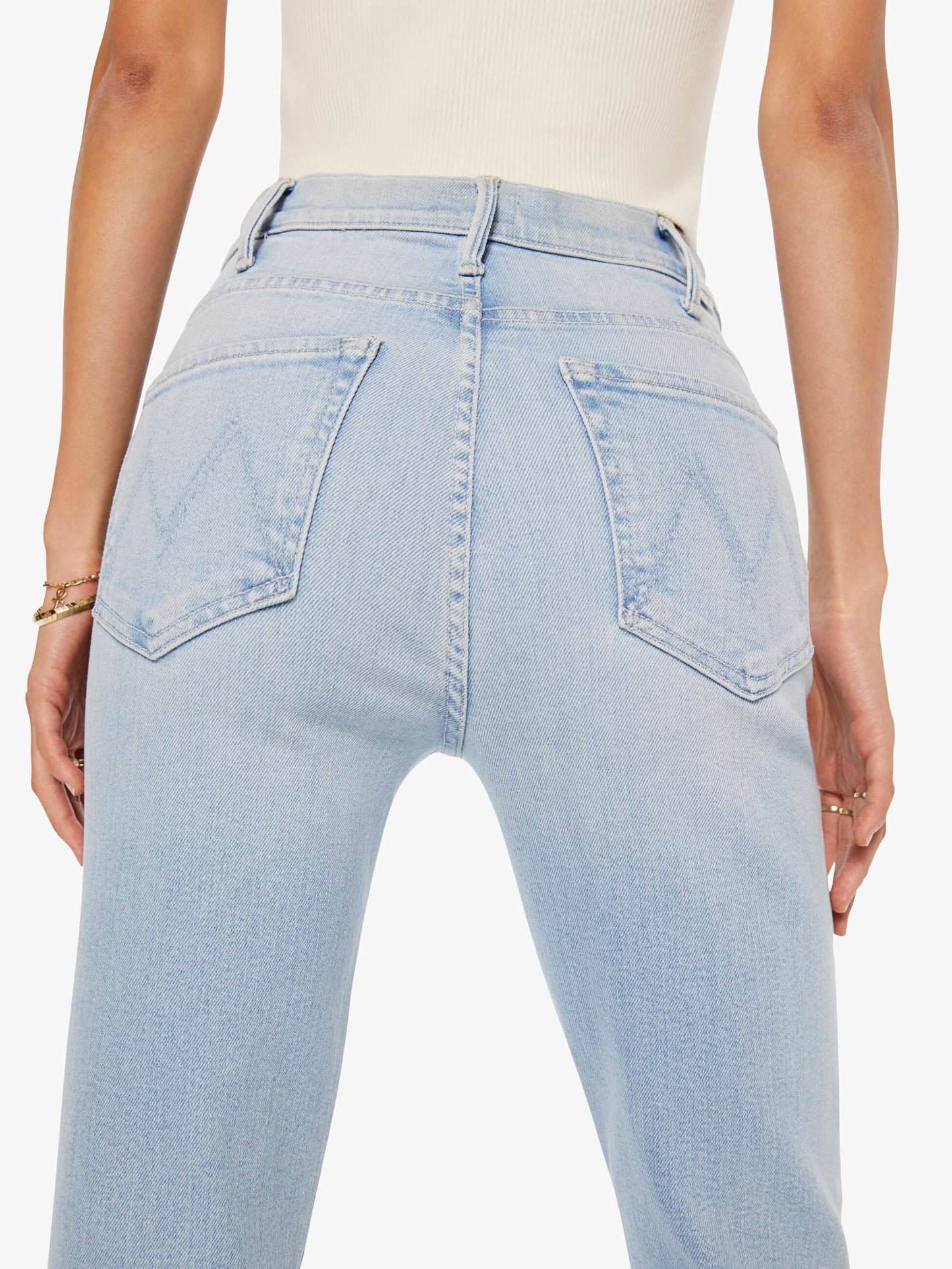 Mother Denim Women The Hustler Ankle Fray