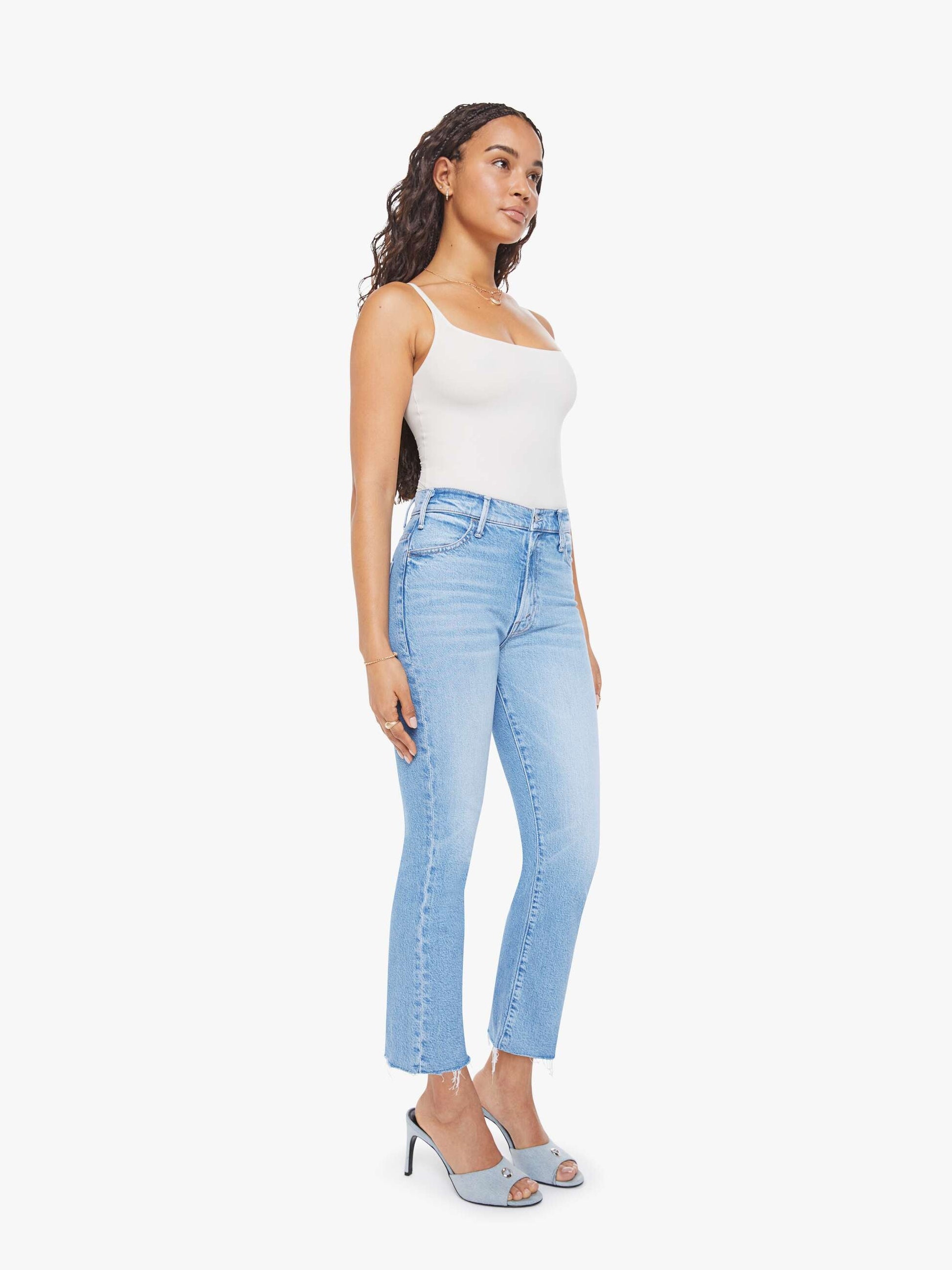 Mother Denim Women PETITES The Lil Hustler Ankle Fray