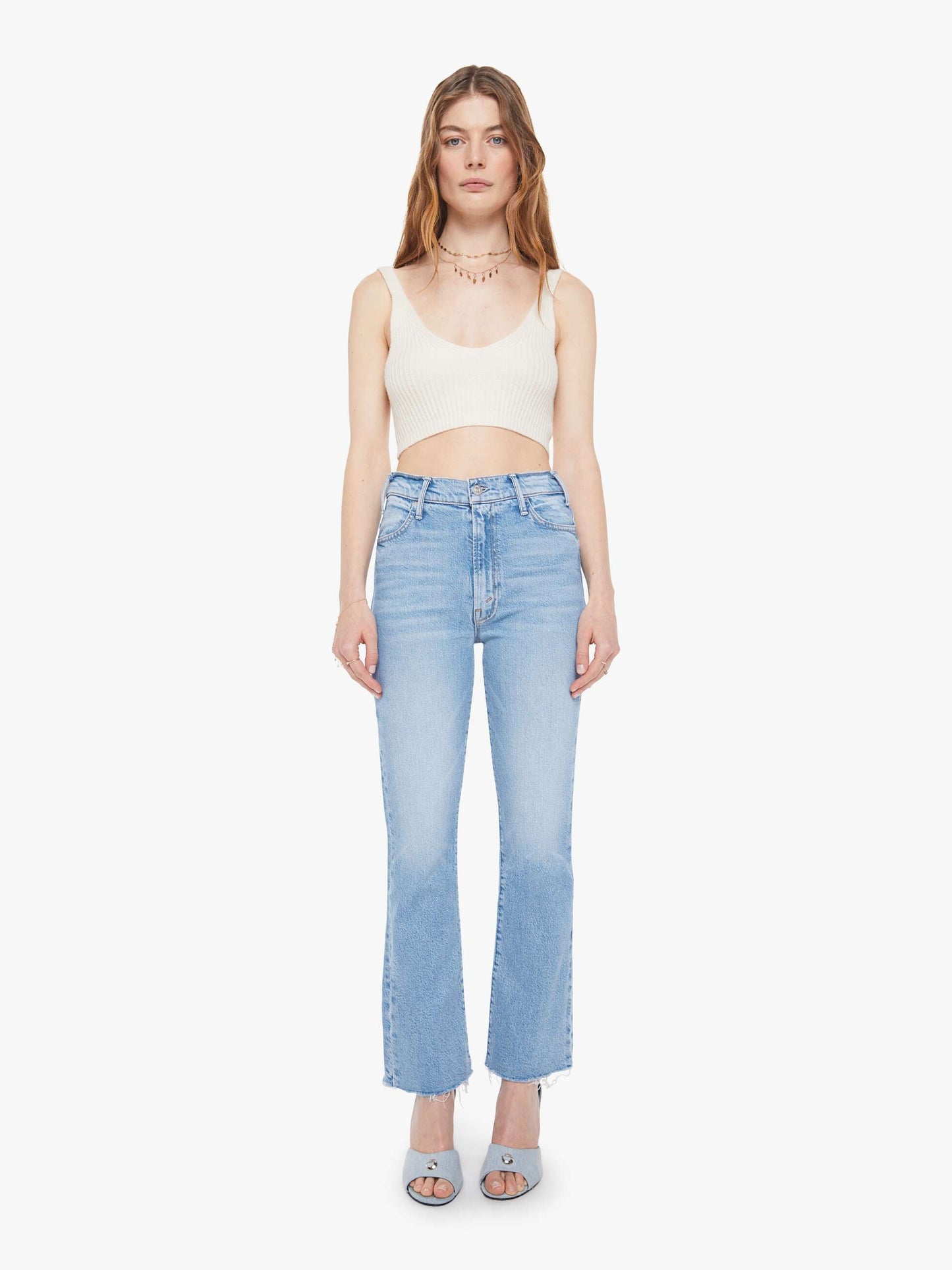 Mother Denim Women The Hustler Ankle Fray