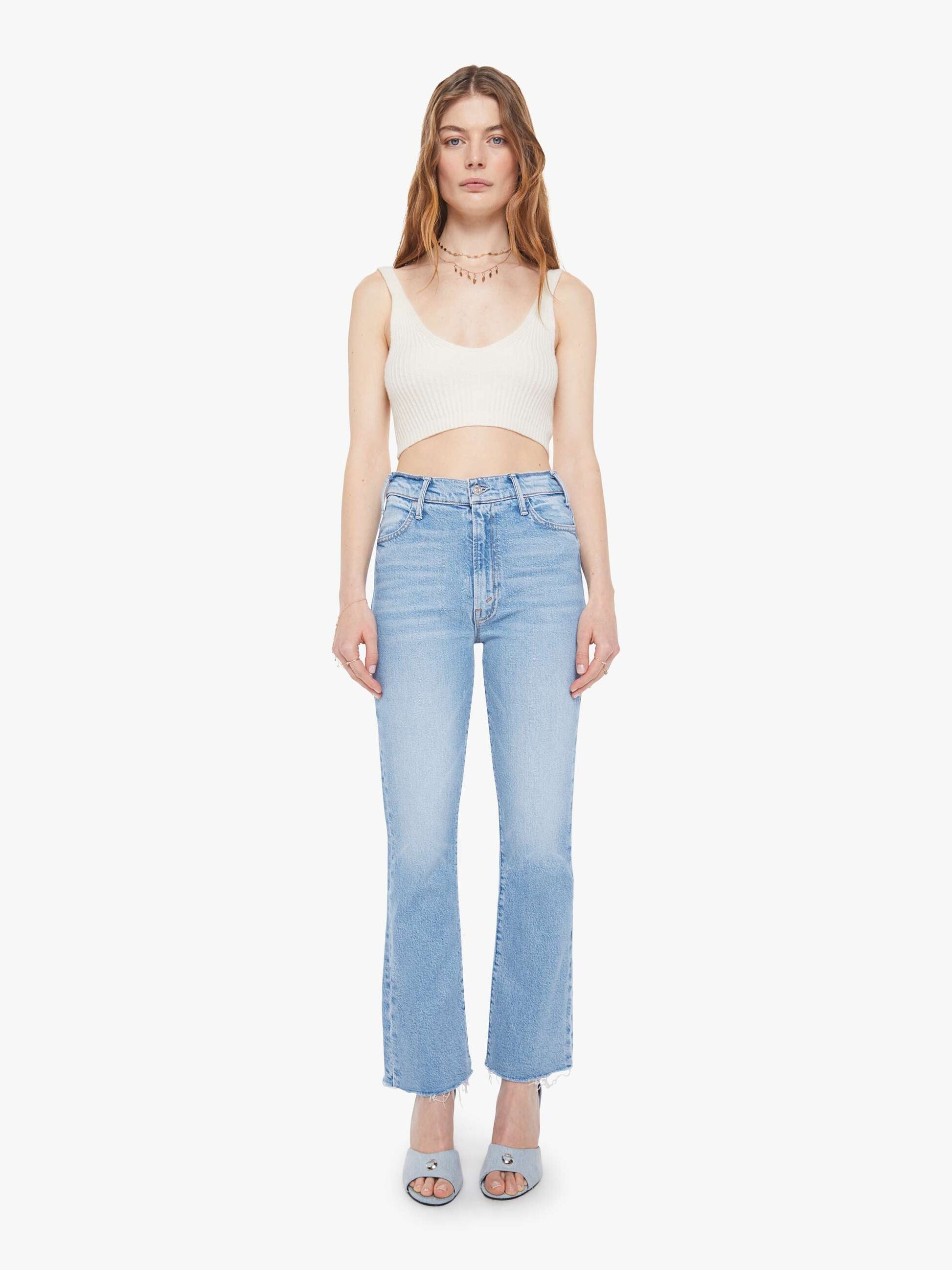 Mother Denim Women The Hustler Ankle Fray