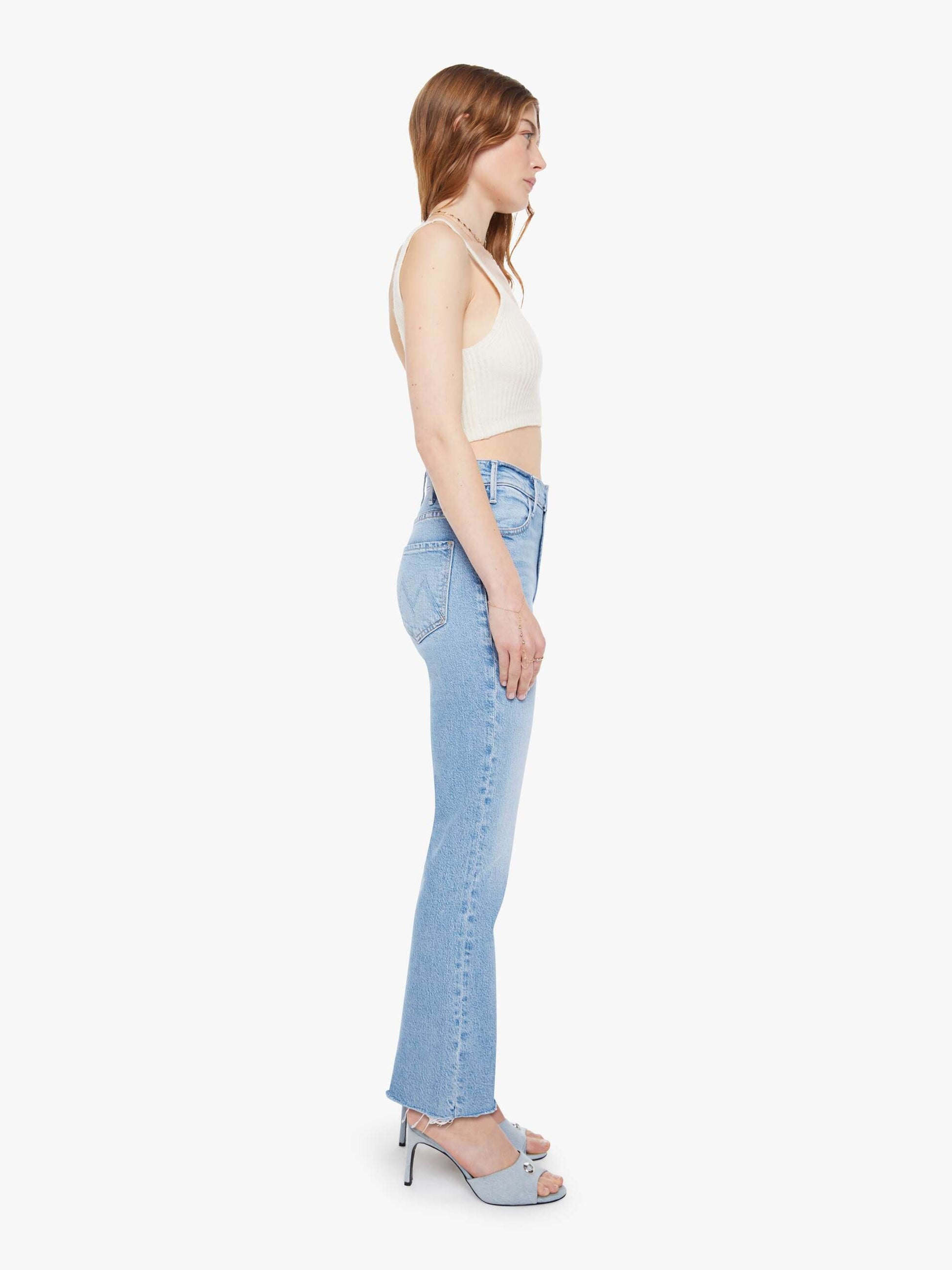 Mother Denim Women The Hustler Ankle Fray