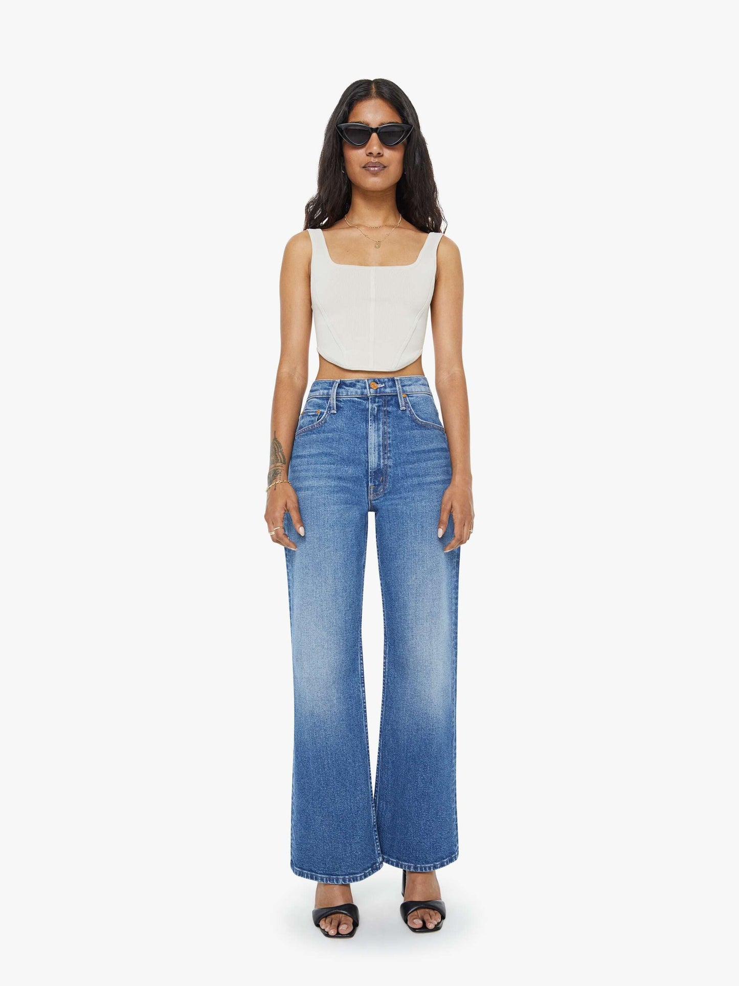 Mother Denim Women PETITES The Lil High Waisted Bookie Sneak