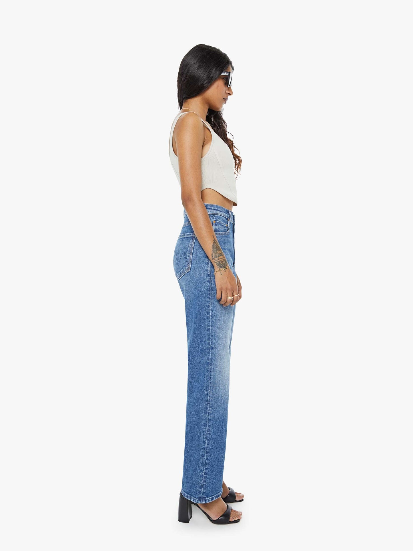 Mother Denim Women PETITES The Lil High Waisted Bookie Sneak