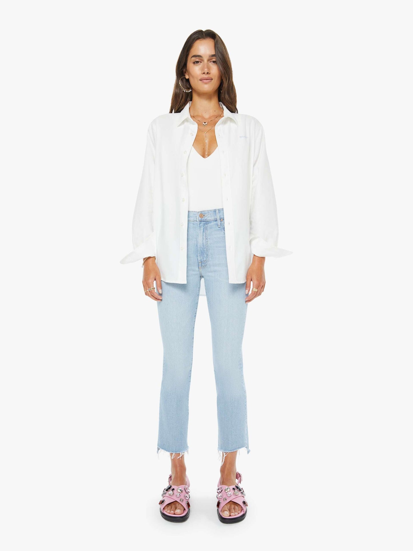 Mother Denim Women The Insider Crop Step Fray