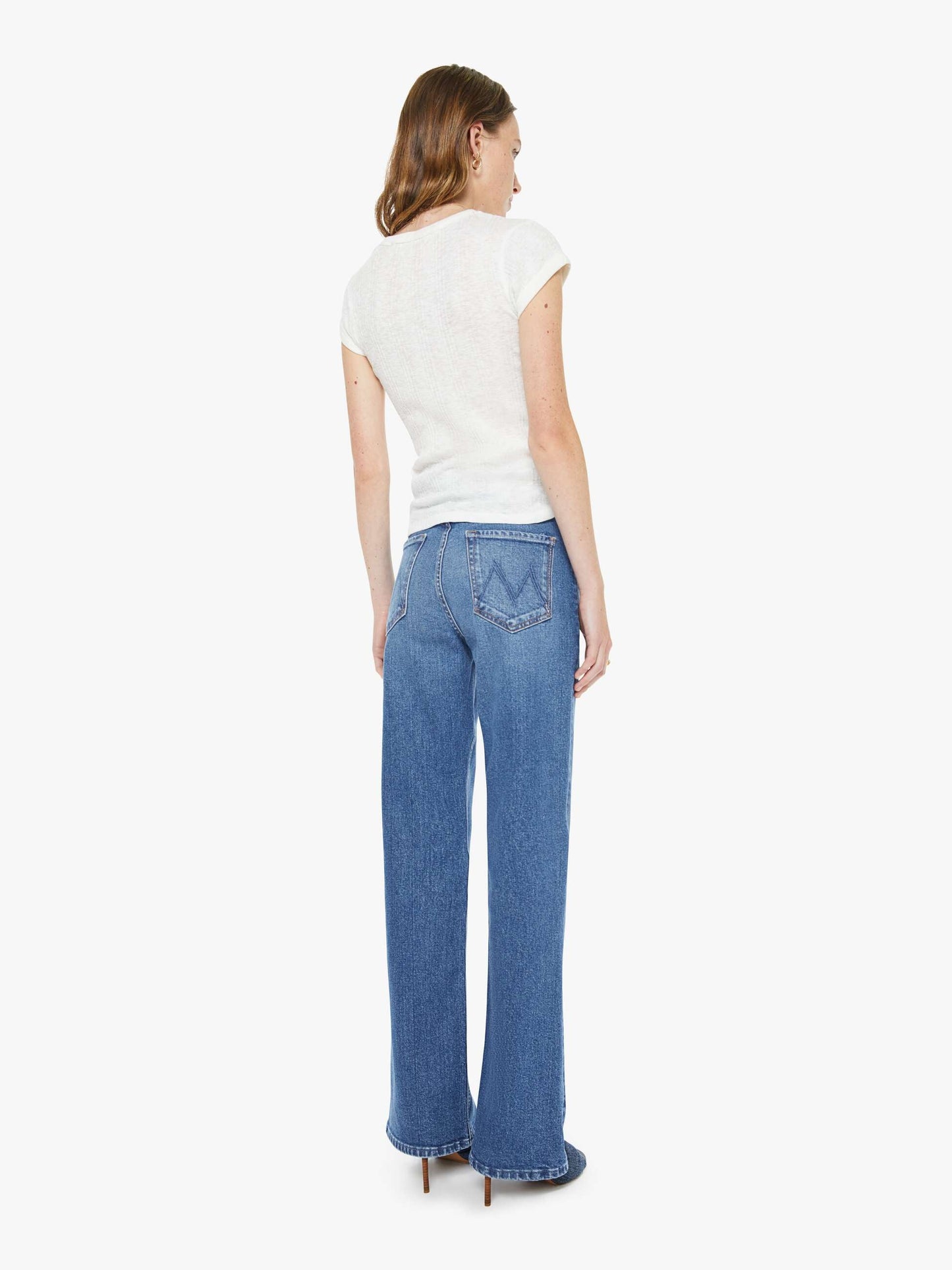 Mother Denim Women High Waisted Bookie Sneak