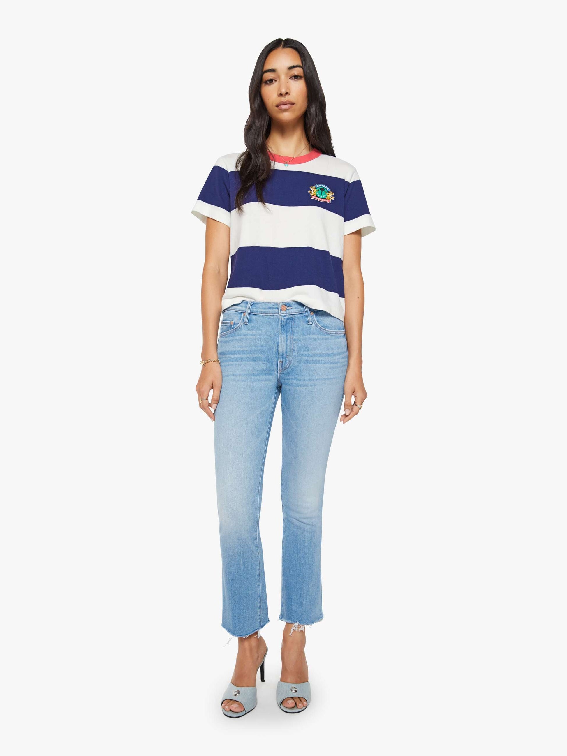 Mother Denim Women The Outsider Flood Fray