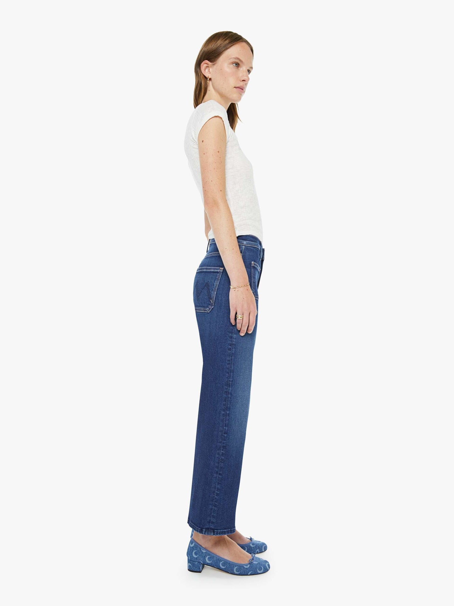 Mother Denim Women The Patch Pocket Mid Rise Maven Ankle