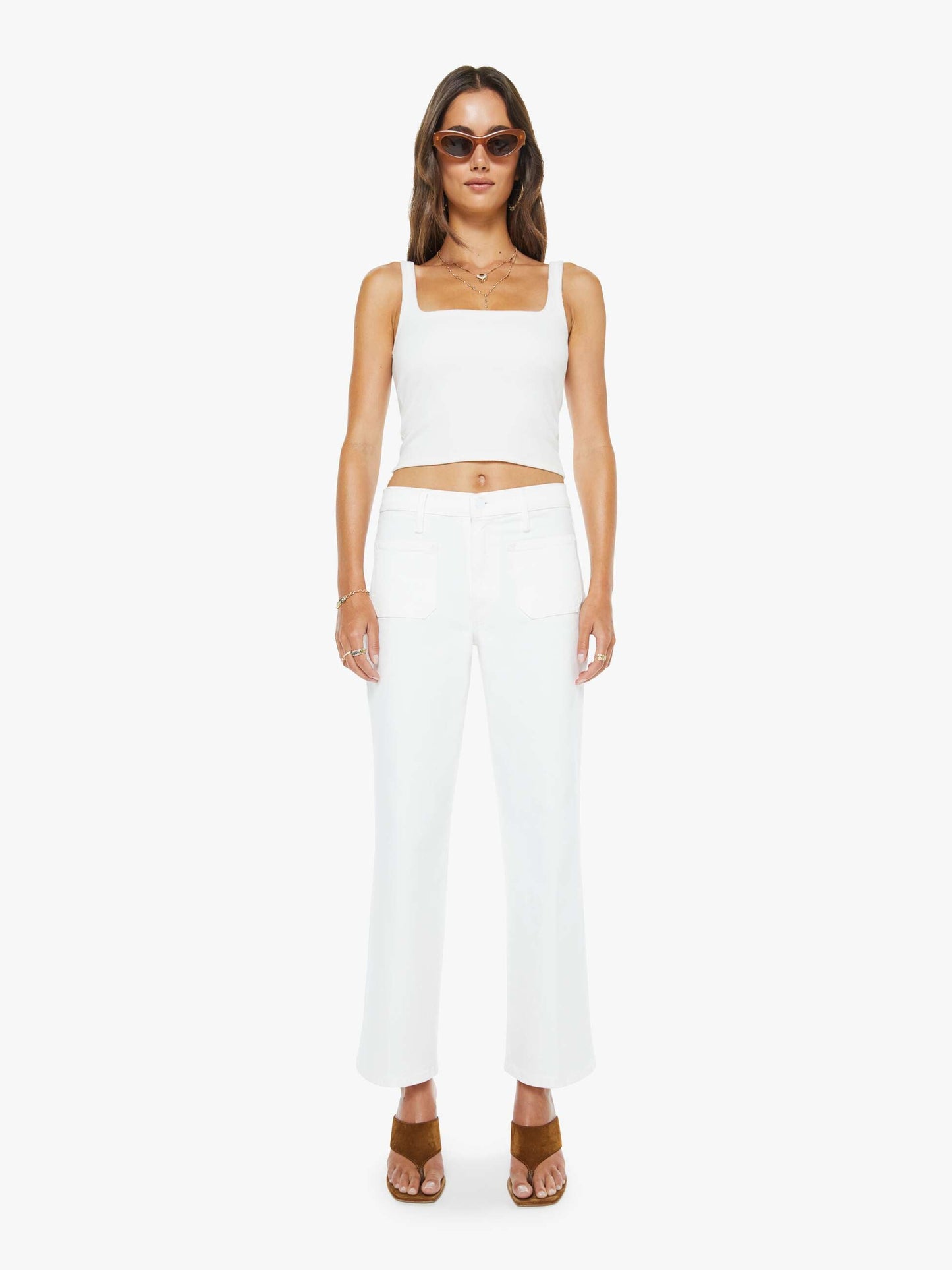 Mother Denim Women The Patch Pocket Mid Rise Maven Ankle