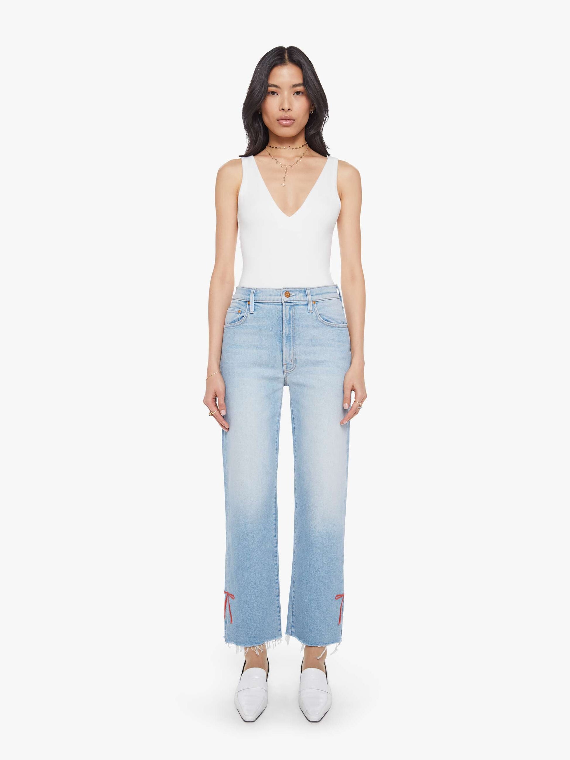 Mother Denim Women The Rambler Zip Slice Hover Fray