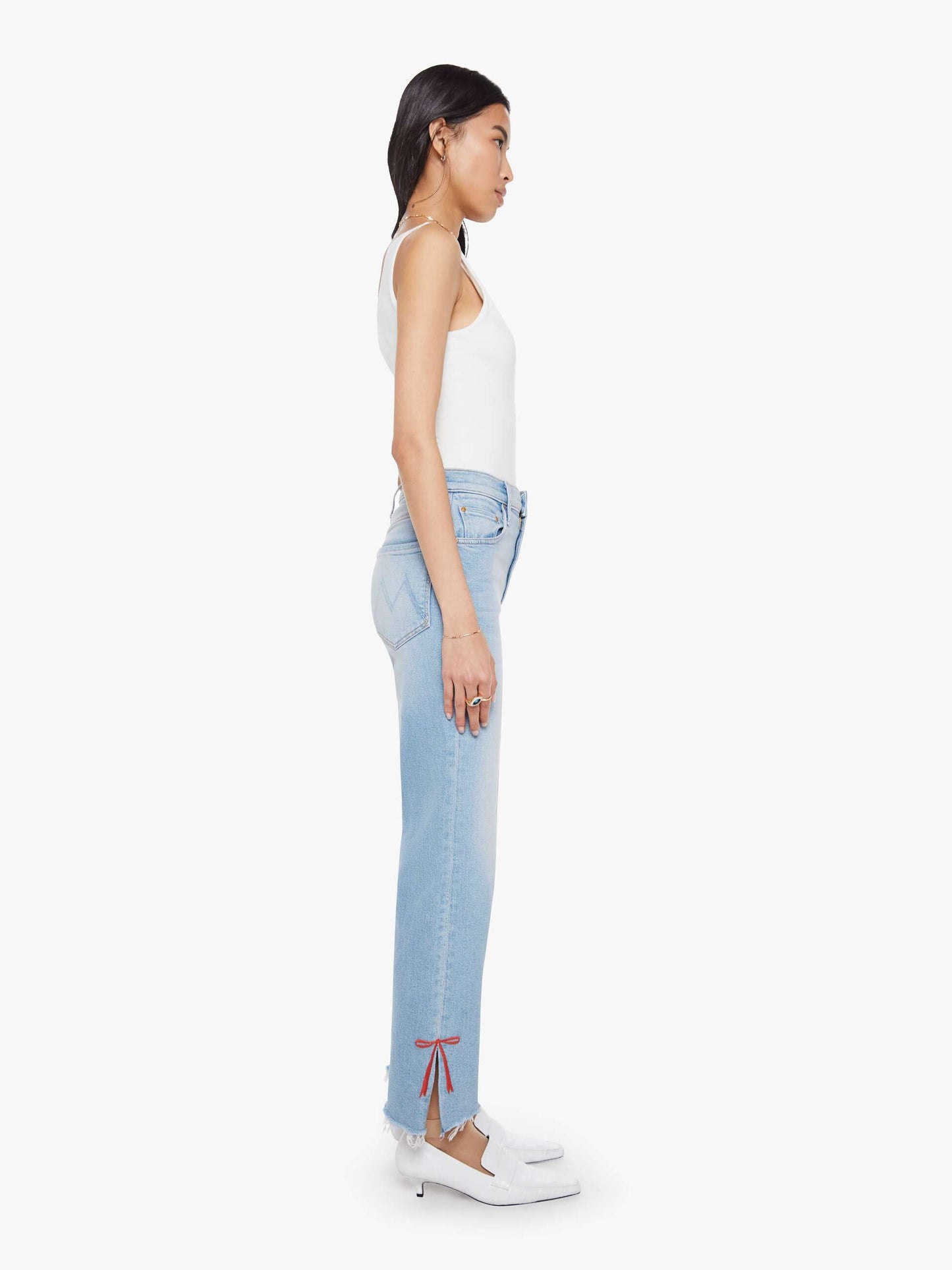 Mother Denim Women The Rambler Zip Slice Hover Fray