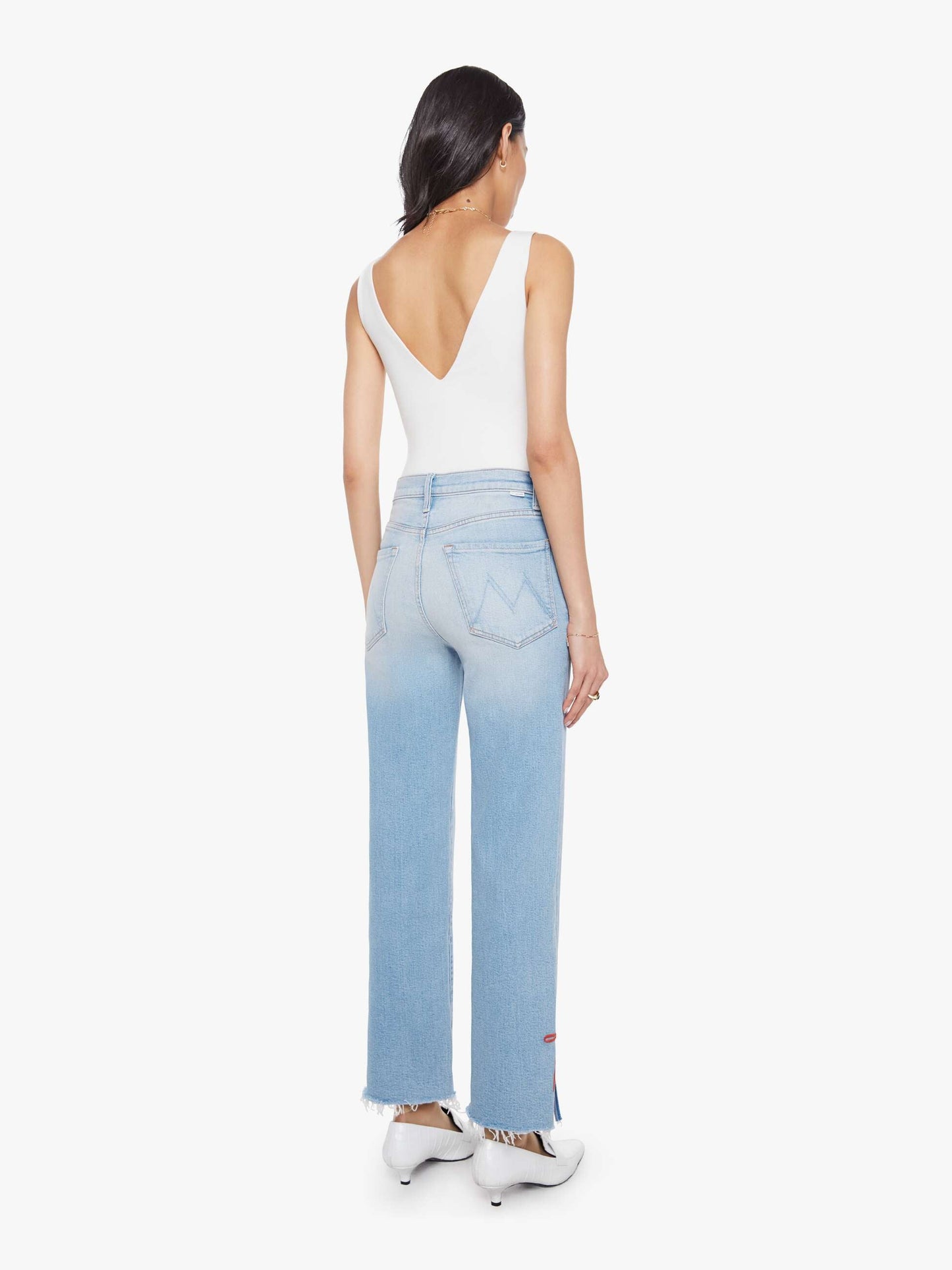 Mother Denim Women The Rambler Zip Slice Hover Fray