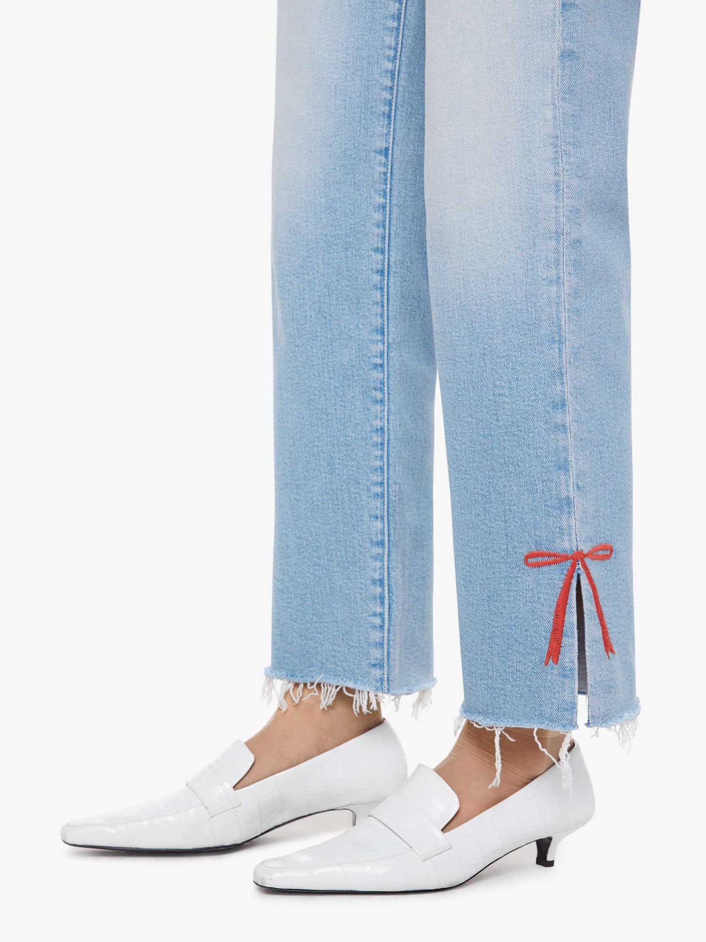 Mother Denim Women The Rambler Zip Slice Hover Fray