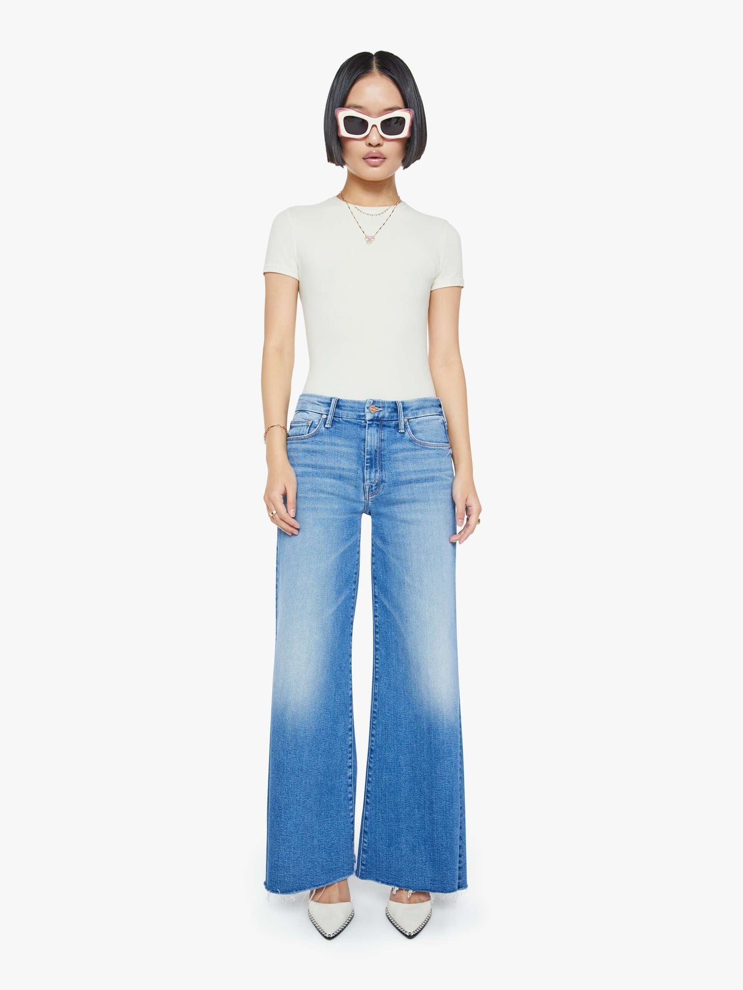 Mother Denim Women PETITES The Lil Roller Fray