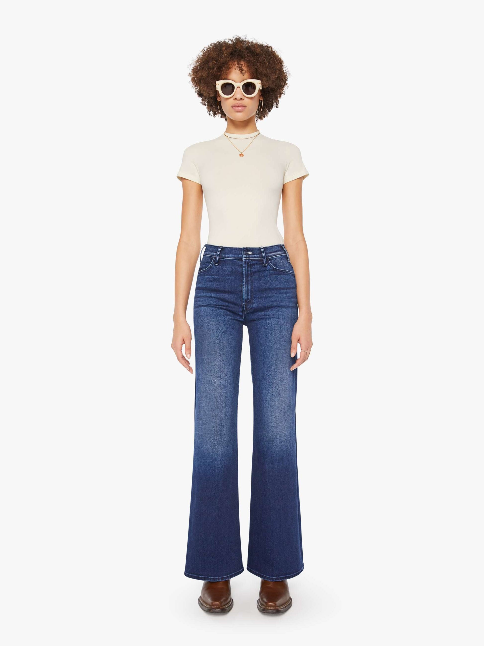 Mother Denim Women The Hustler Roller Sneak